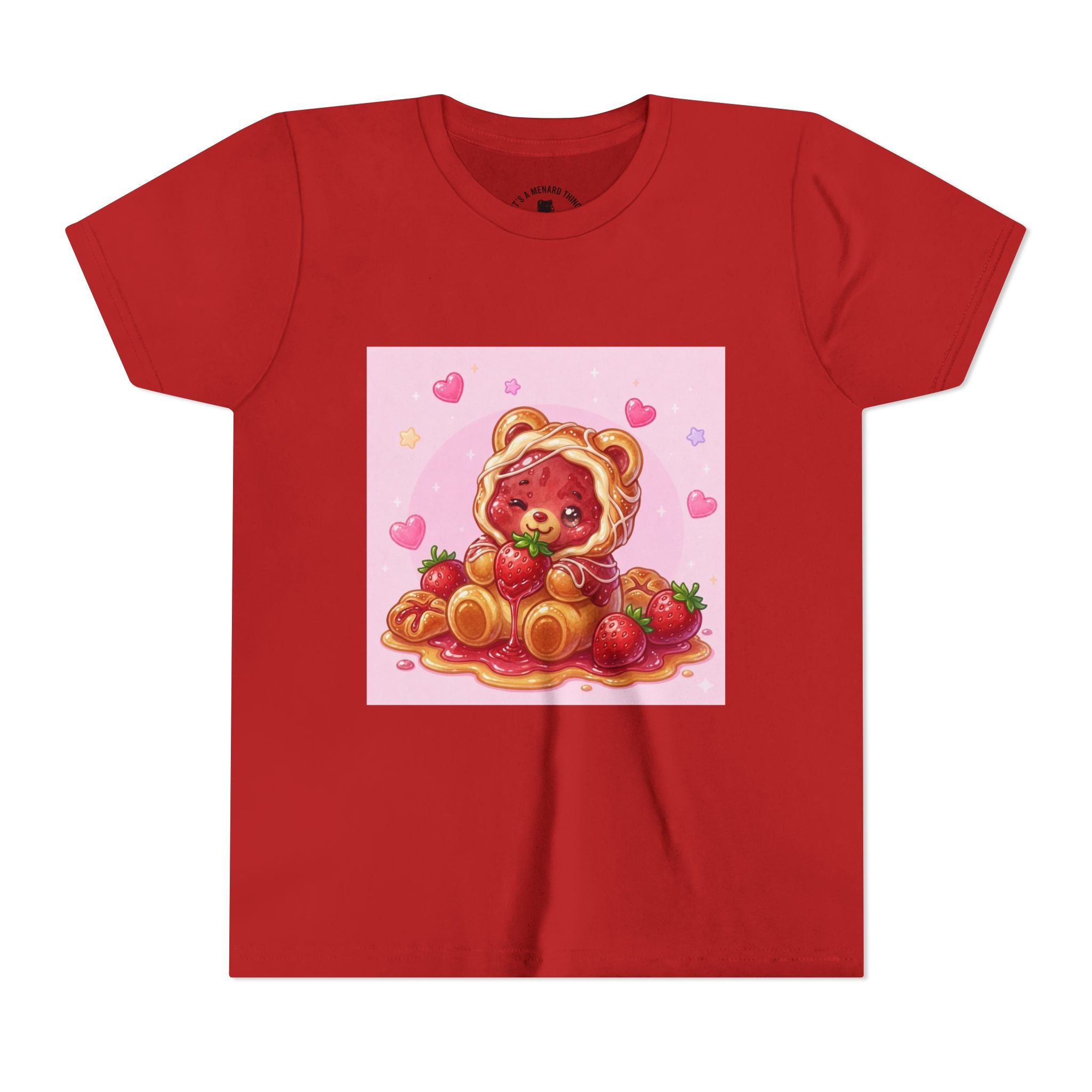 Strawberry Danish Gooey Gummy Bear Graphic Kids T‑Shirt