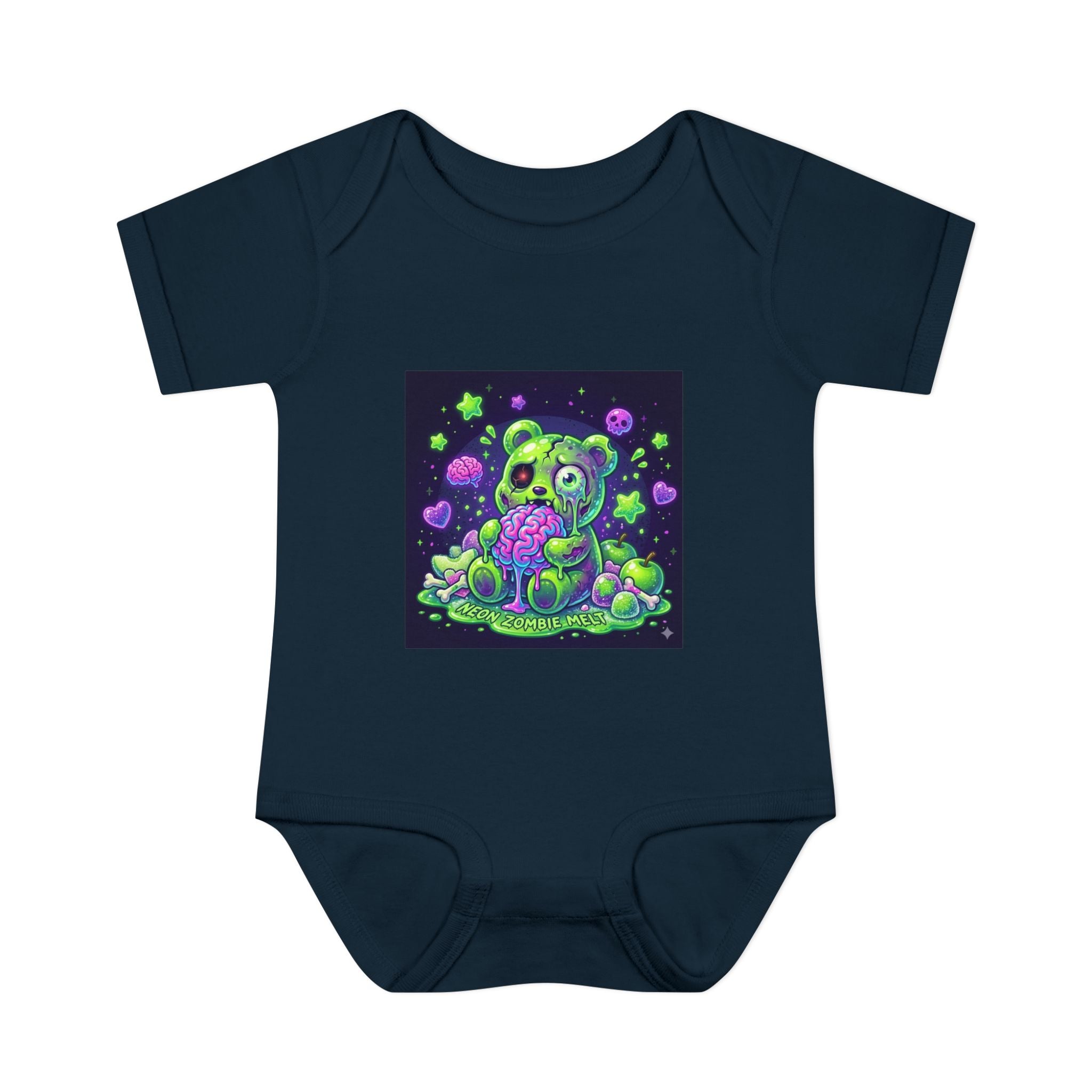 Baby Bodysuit — Neon Zombie Halloween Gooey Gummy Bear
