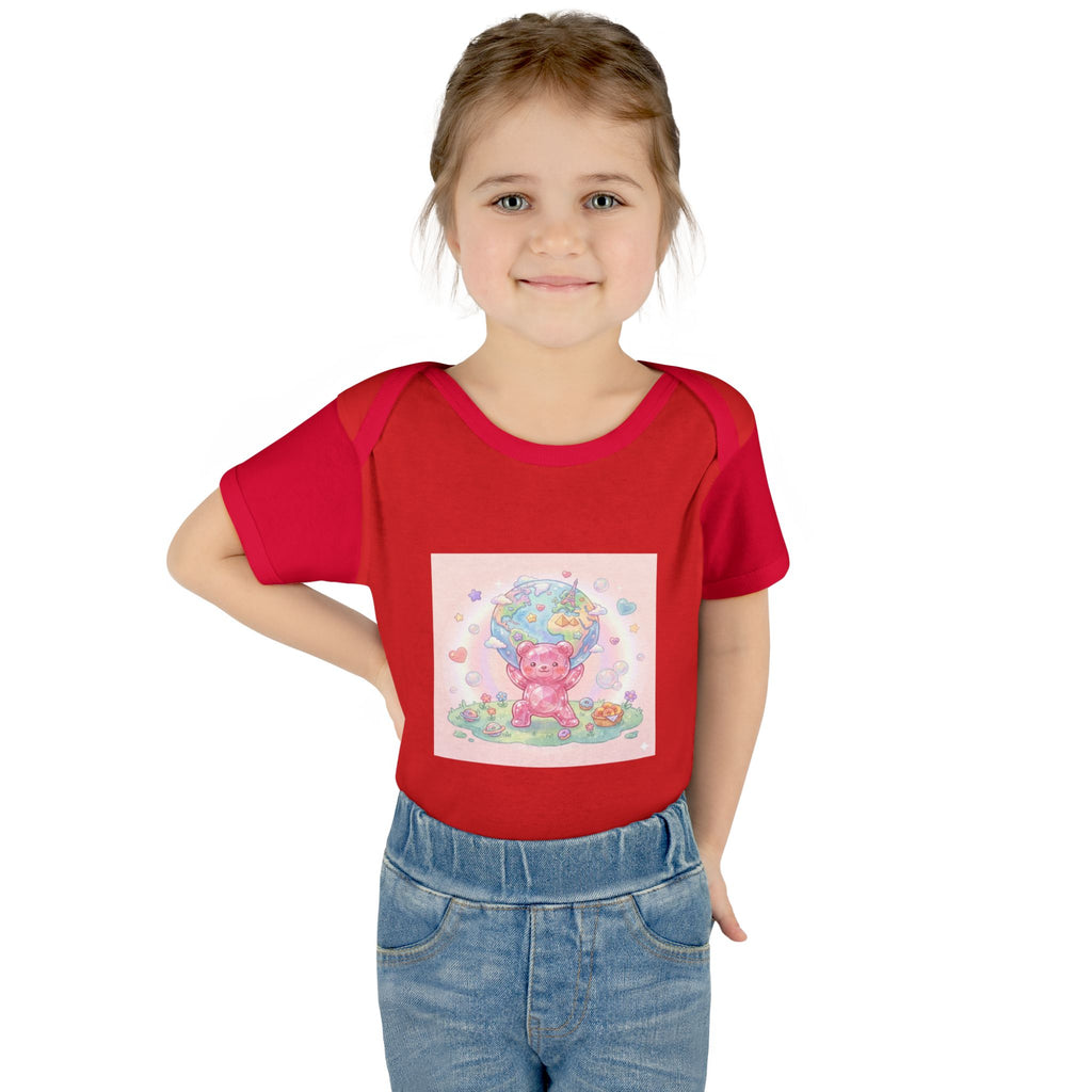 Infant Bodysuit — World Atlas Gummy bear Design