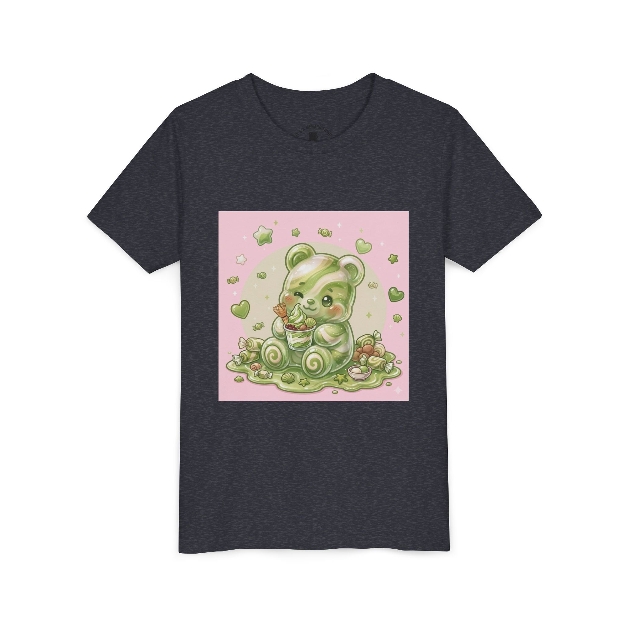 Matcha and Cream Gooey Gummy Bear Graphic Youth T-Shirt