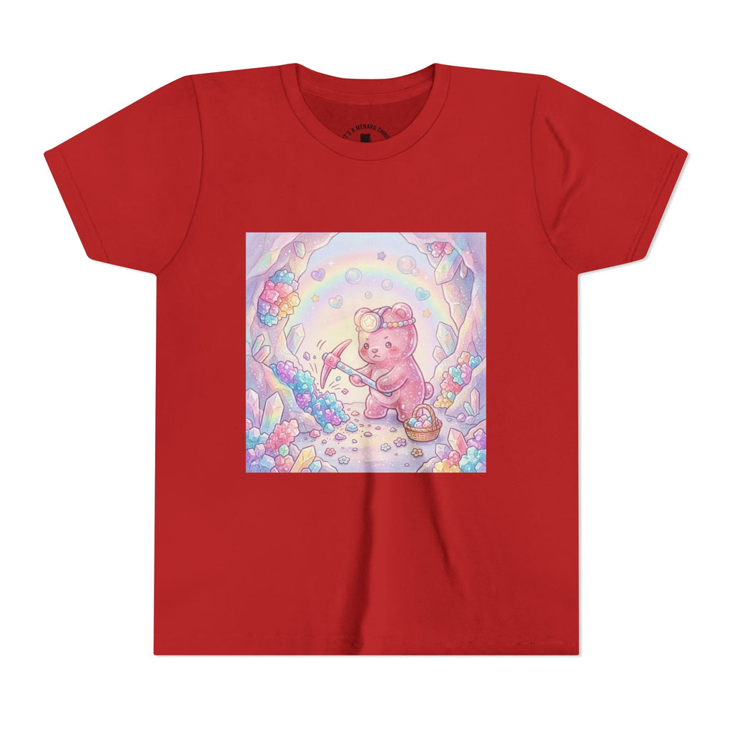 Digging for Crystal Candy Pink Gooey Gummy Bear Illustration