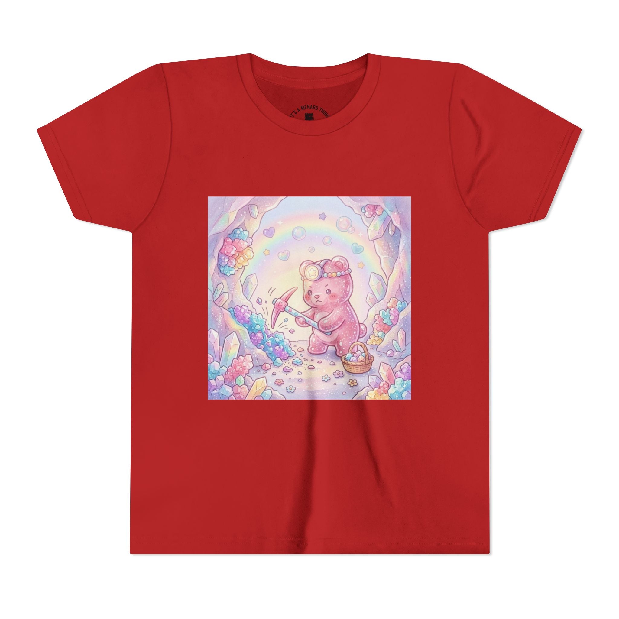 Digging for Crystal Candy Pink Gooey Gummy Bear Illustration