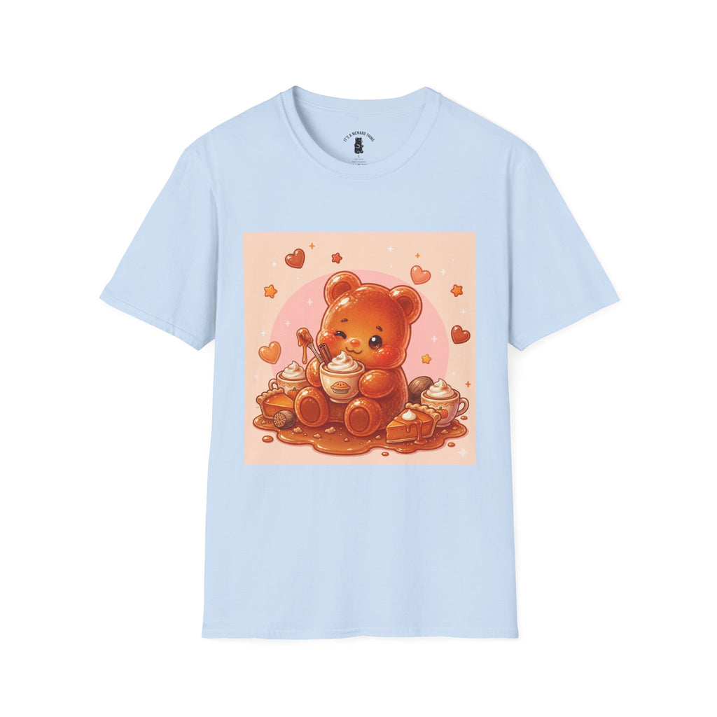 Pumpkin Spice Latte Time, With Pie and Love Gooey Gummy Bear — Kawaii Graphic Tee