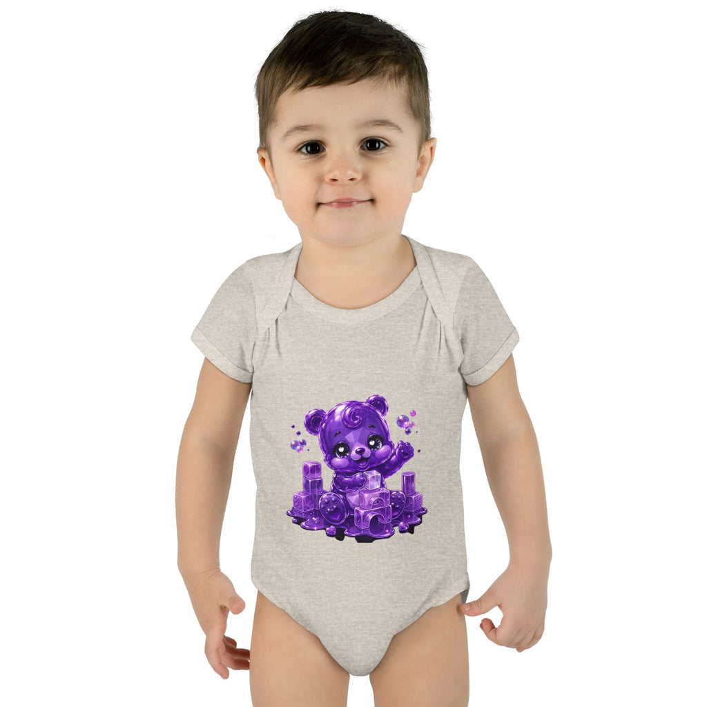 Play Time, Purple Crystal Baby Oozy Bear Gummy Cutie Addition- Graphic Onesie