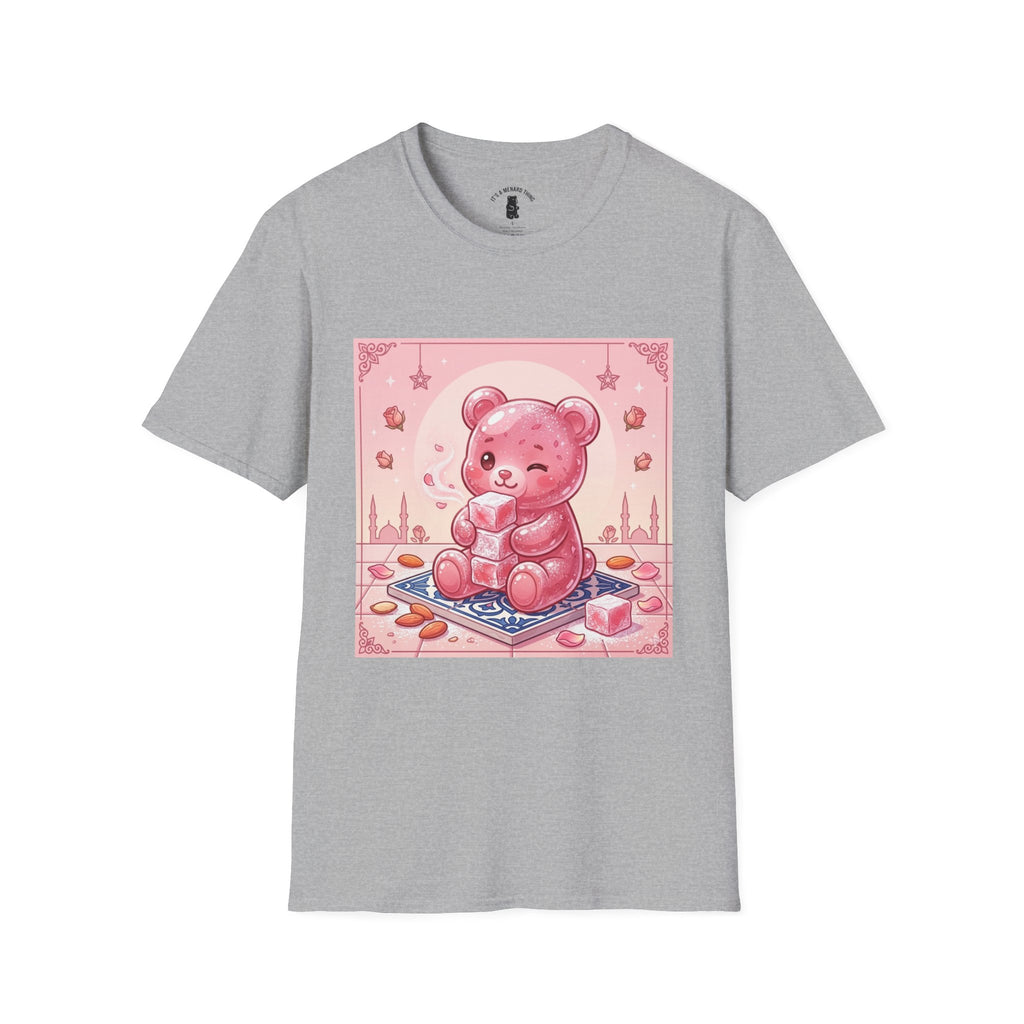 Rose Water Turkish Delight, Pink Gooey Gummy Bear— Kawaii Illustration