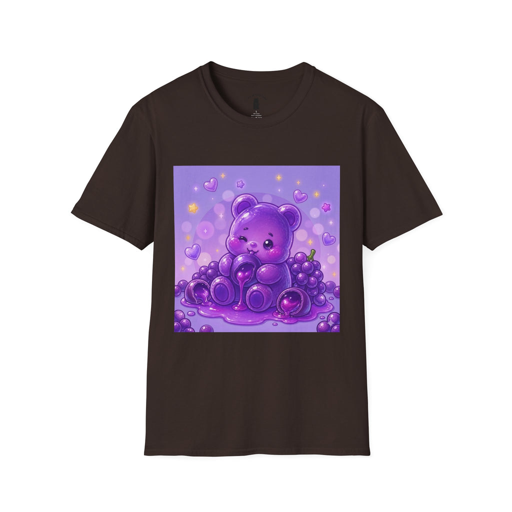 Gooey Purple Grape Gummy Bear  – Kawaii Teddy Graphic Tee