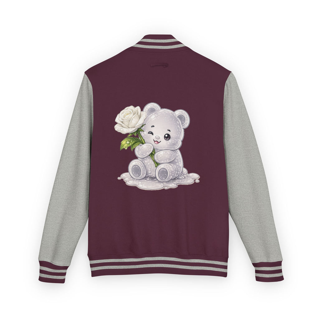 Blooming White Rose, Gooey Gummy Bear Friend- Kawaii Graphic Jacket