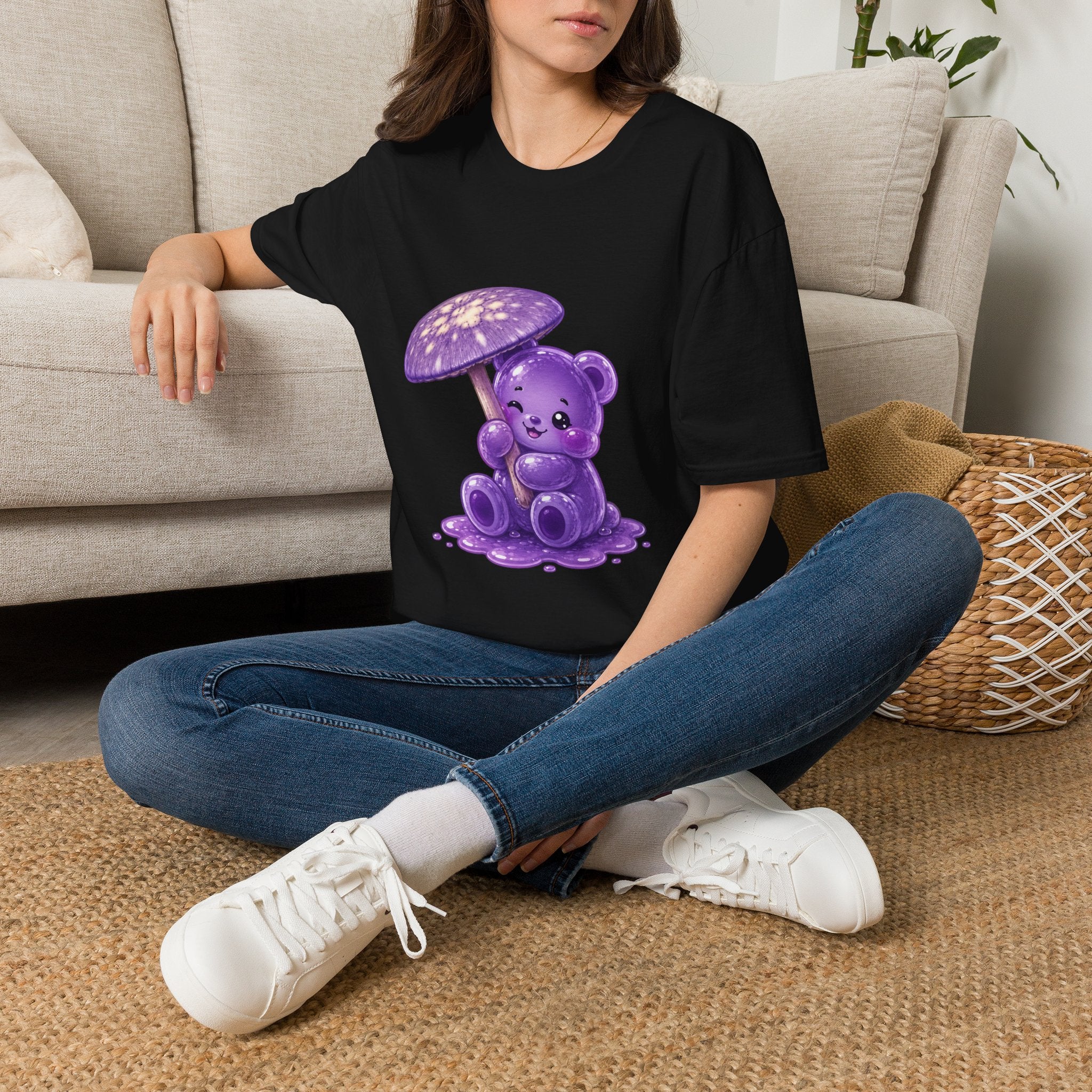 Purple Cortinarius Violaceus Mushroom Oozy Bear Special- Graphic Shirt