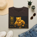 Running The Treadmill, Golden Yellow Oozy Buff Bear Workout- Adult Graphic Shirt
