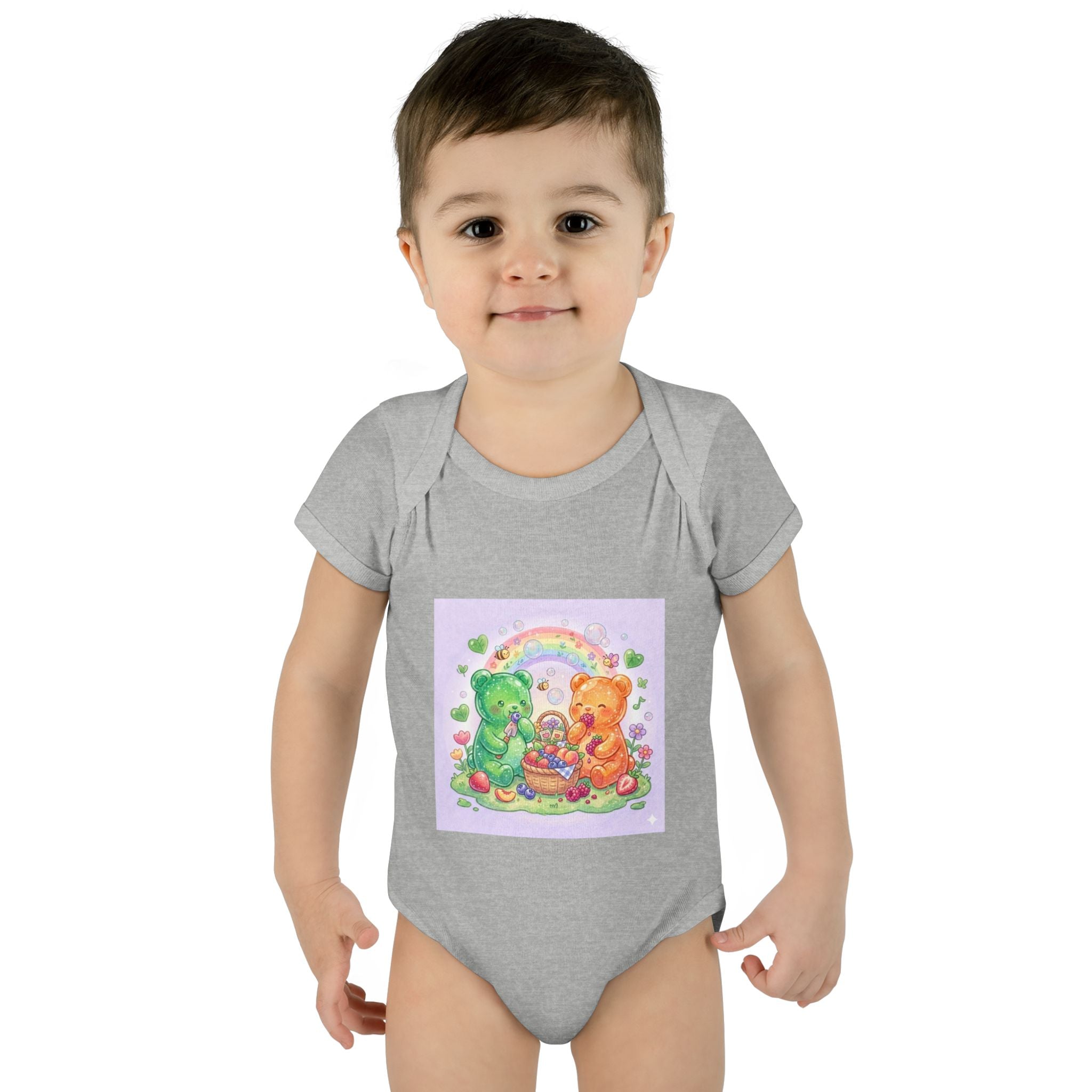 Fruit Garden Eating Gooey Gummy Bears Infant Bodysuit — Baby Shower Gift