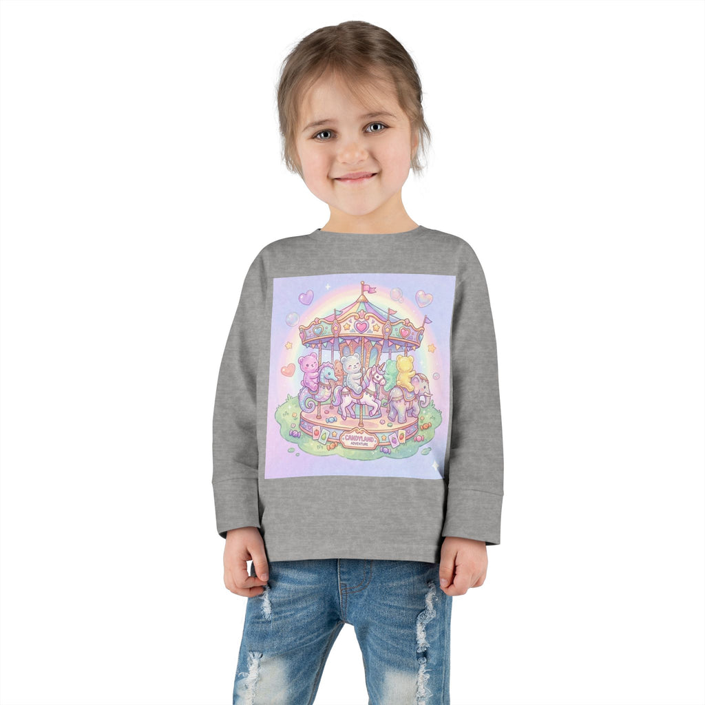 Pastel Carousel, Carnival Oozy Bear Gummy Friends- Graphic Long Sleeve Shirt