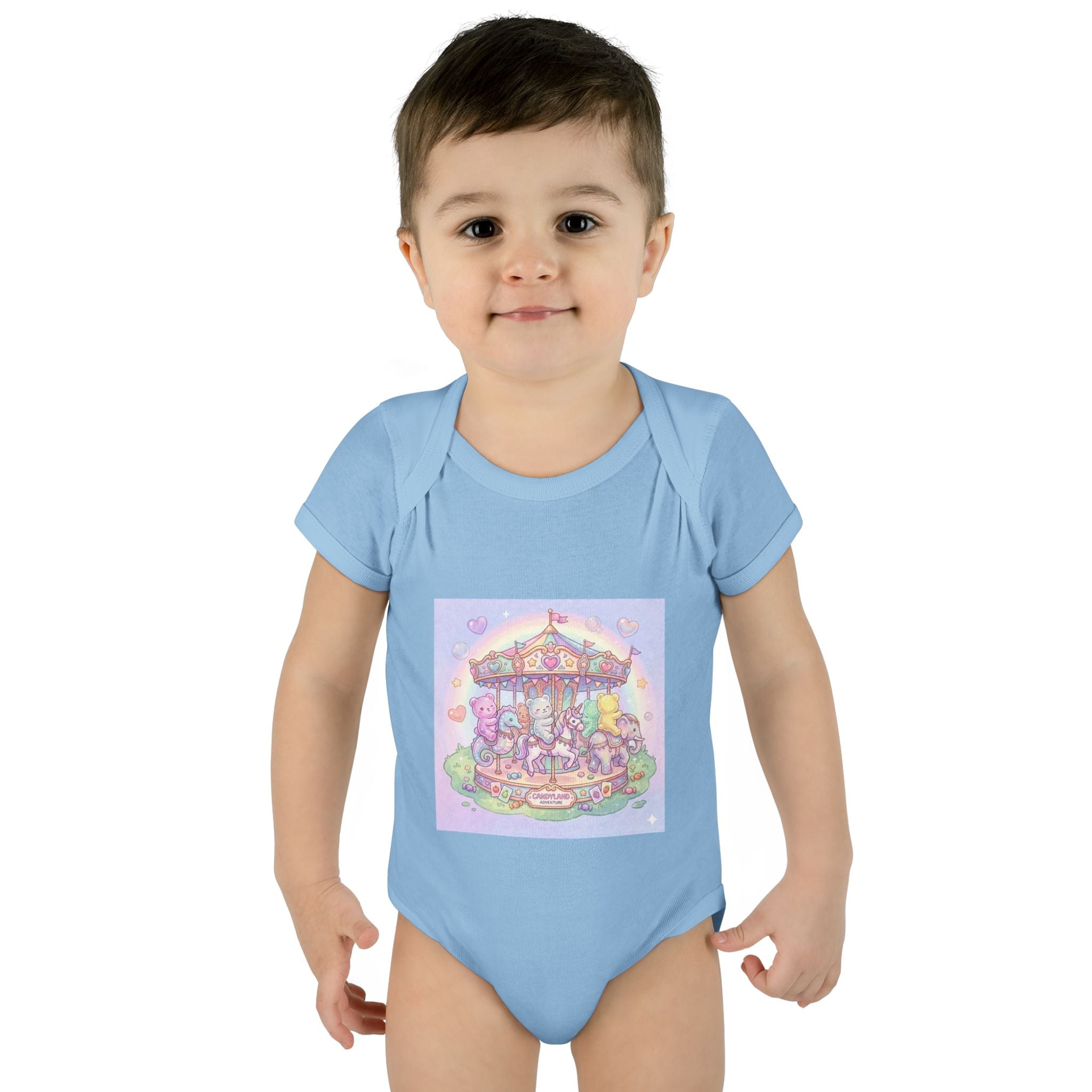 Gooey Gummies Carousel: Pastel Baby Bodysuit
