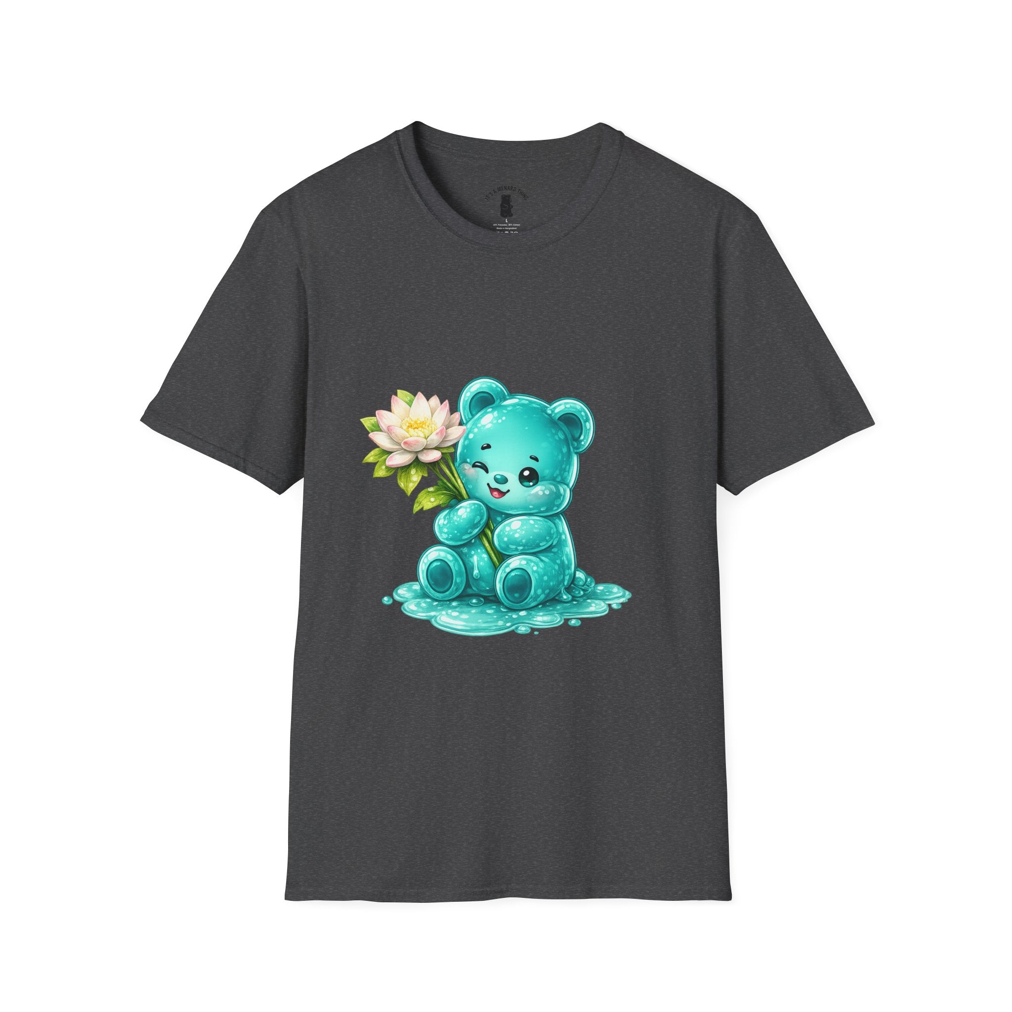 Beautiful Lotus Flower Special, Teal Oozy Bear Gummy Friend- Graphic Shirt