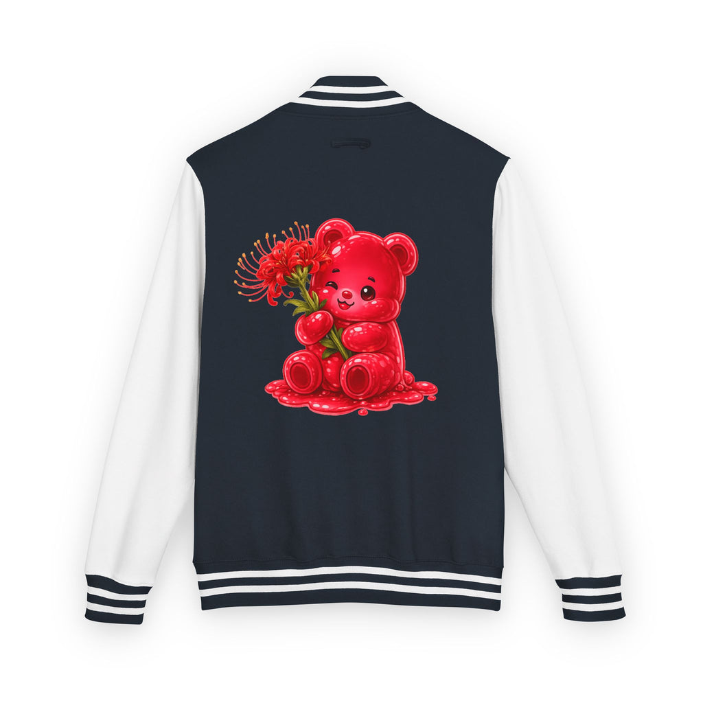 Red Spider Lily Bloom Special, Oozy Bear Gummy Flower Addition- Letterman Graphic Jacket