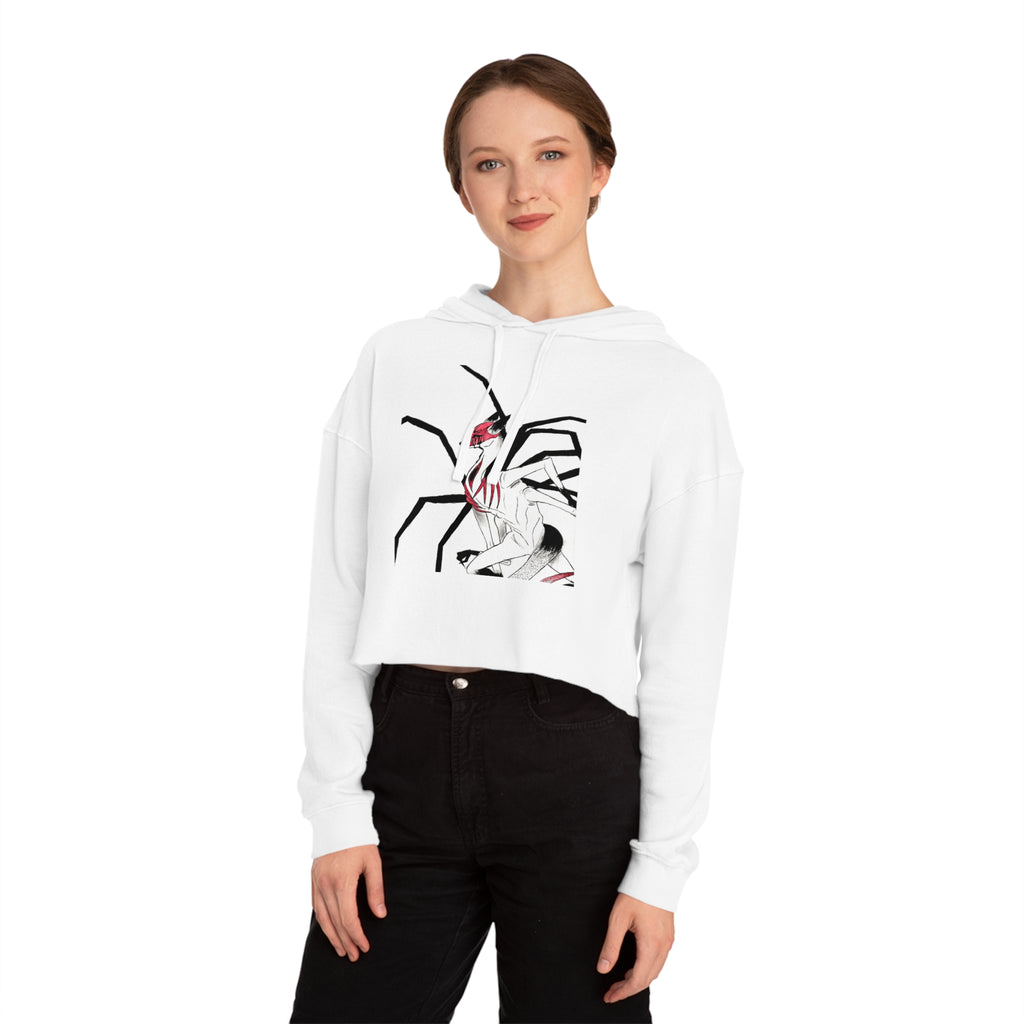 Spider Demon Cropped Hoodie — Gothic Anime Spiderwoman Graphic
