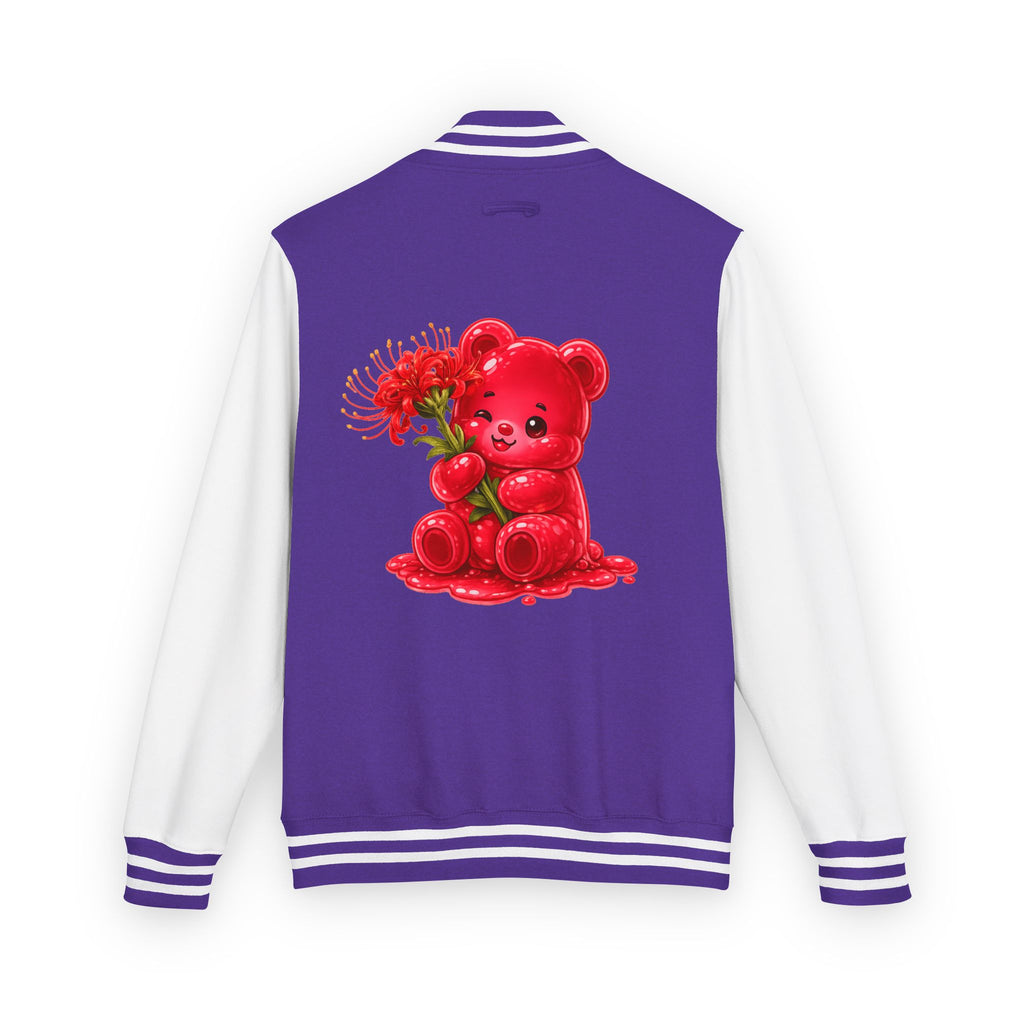 Red Spider Lily Bloom Special, Oozy Bear Gummy Flower Addition- Letterman Graphic Jacket
