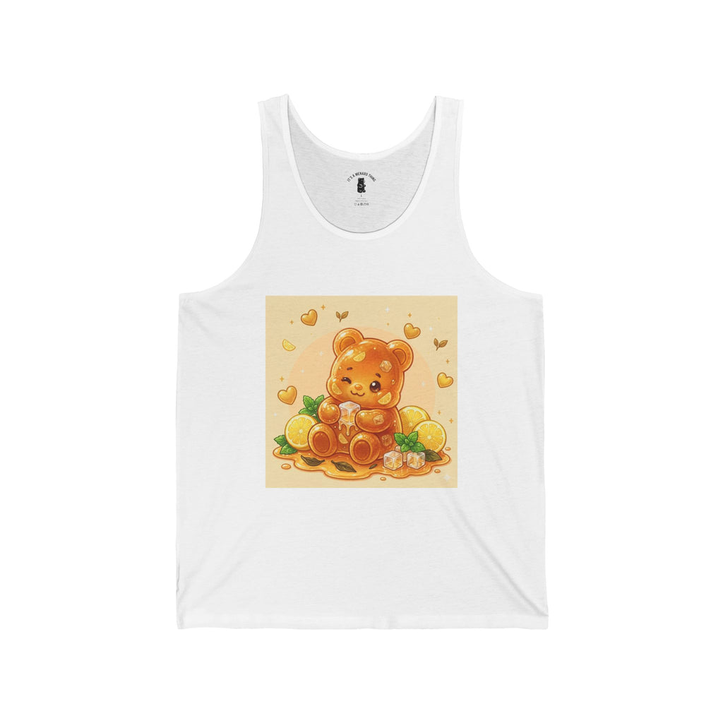 Honey Iced Tea, Golden Gooey Gummy Bear — Kawaii Design Tank Top