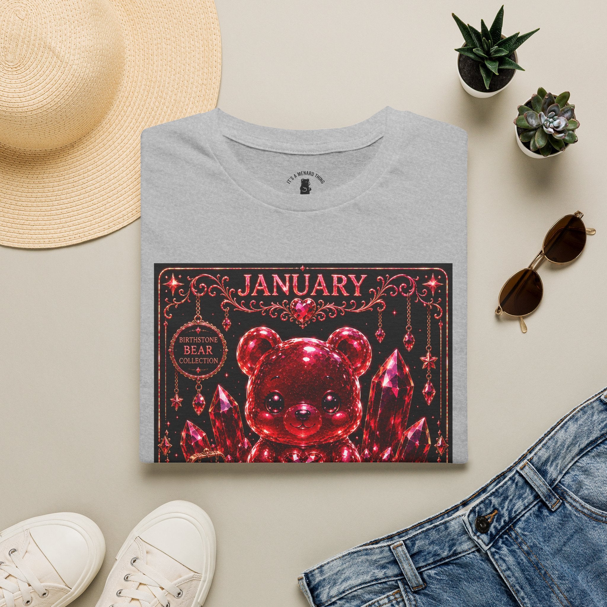 January Garnet Birthstone Oozy Bear Friend Special Addition- Graphic Shirt