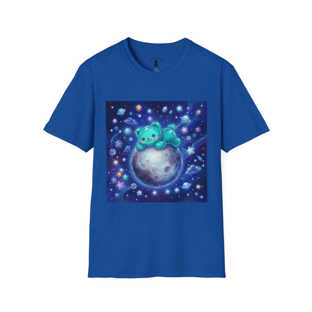 Lets Nap with Pluto, Teal Crystal Blue Gooey Gummy Bear- Kawaii Graphic T-Shirt