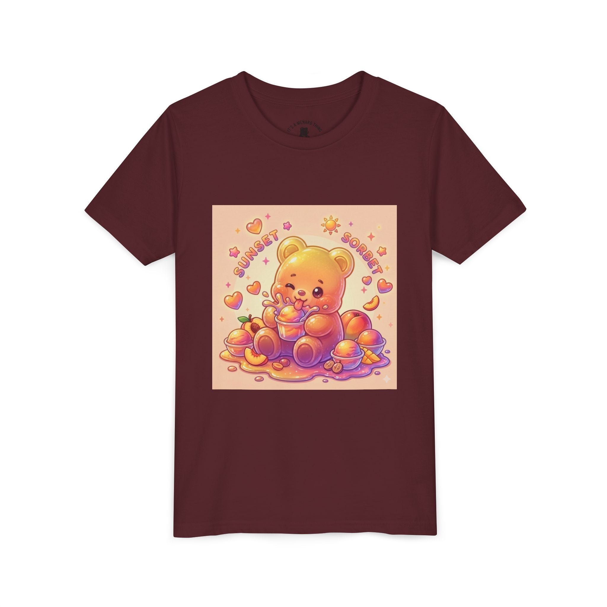 Sunny Peach Sorbet Gooey Gummy Bear Kids Graphic Shirt