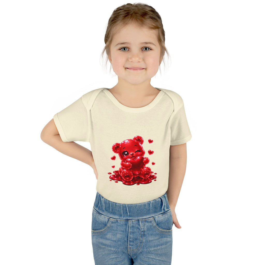 Special Red Heart Oozy Bear Baby Gummy Cutie Addition- Graphic Onesie
