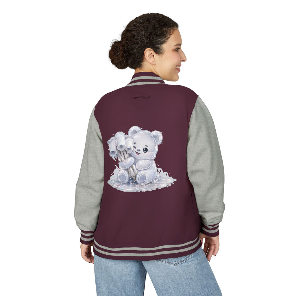 White Ghost Pipe Custer, Oozy Bears Mushroom Special- Letterman Graphic Jacket