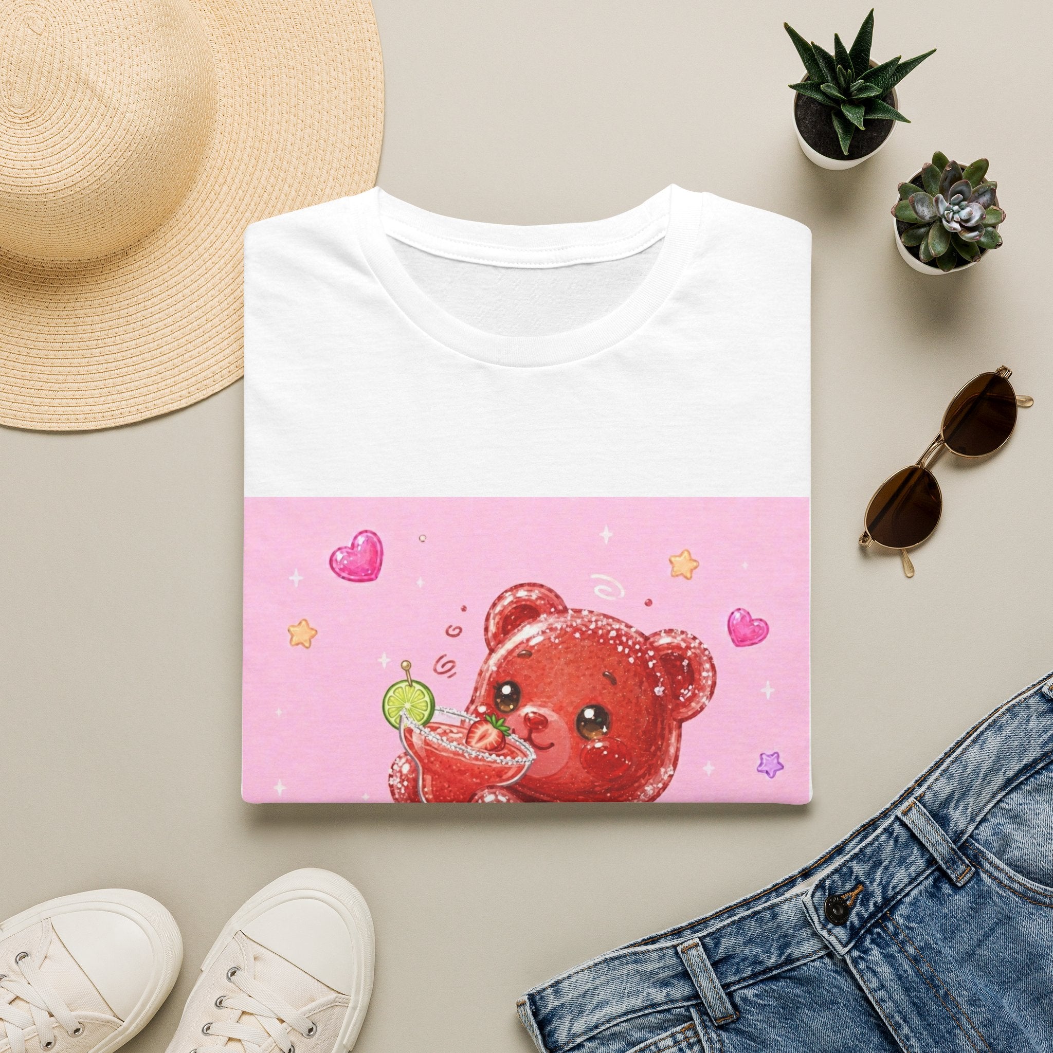 Yummy Strawberry Daiquiri, Red Oozy Boozy Gummy Drinking Pal- Graphic Shirt