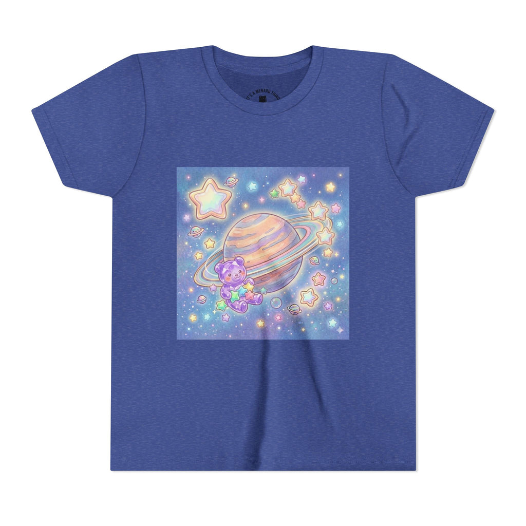 Merry-go-Saturn Cosmic Gooey Crystal Gummy Bear- Stars & Sparkles Graphic T-Shirt