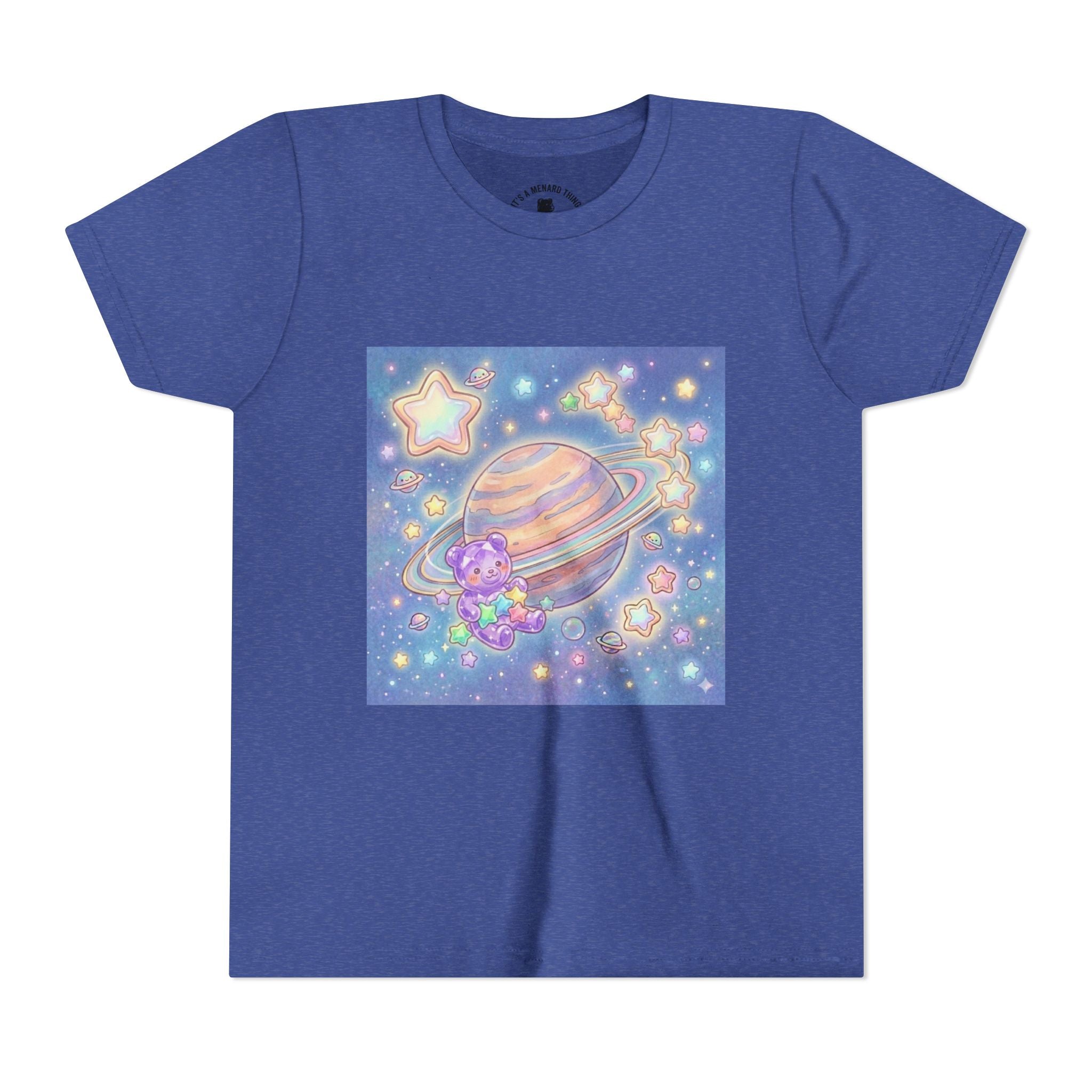 Merry-go-Saturn Cosmic Gooey Crystal Gummy Bear- Stars & Sparkles Graphic T-Shirt