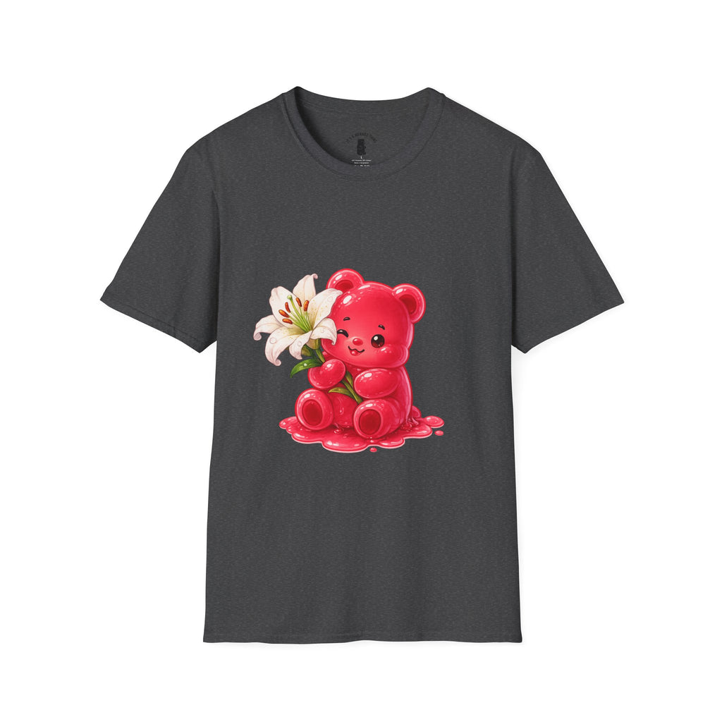 White Casa Blanca Lily, Red Oozy Bear Special Flower Edition- Graphic Shirt