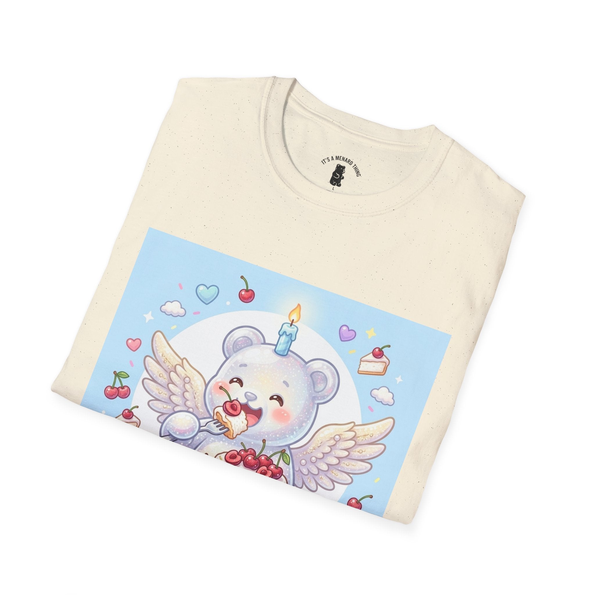 Cute Angel Food Cake, White Gooey Gummy Bear — Kawaii Graphic Tee