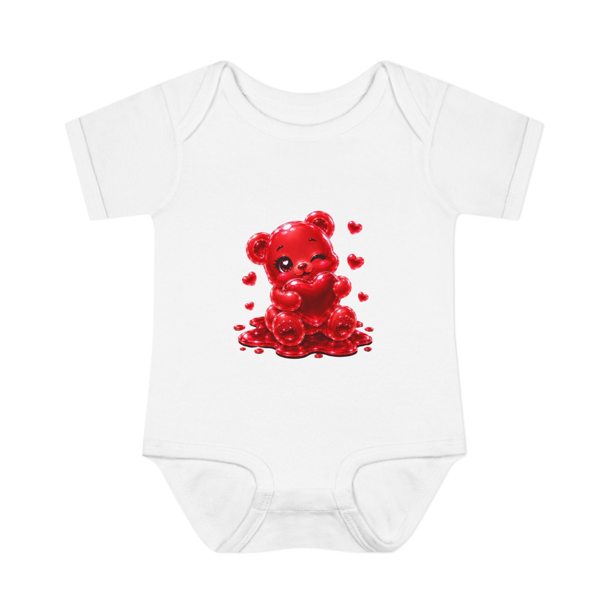 Special Red Heart Oozy Bear Baby Gummy Cutie Addition- Graphic Onesie