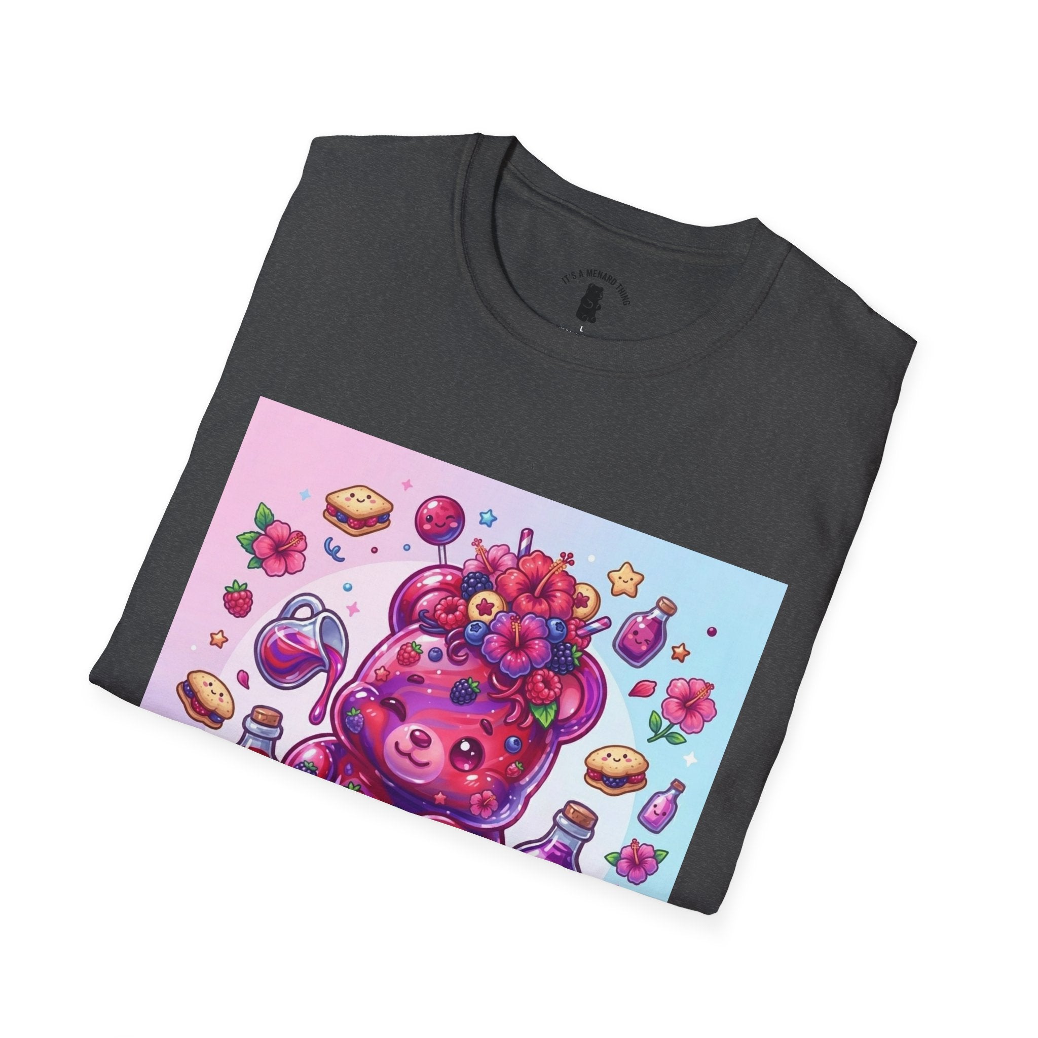 Hibiscus and Mixed Berry Jam, Exotic fruit Flower Gooey Gummy — Kawaii Illustrated T-Shirt