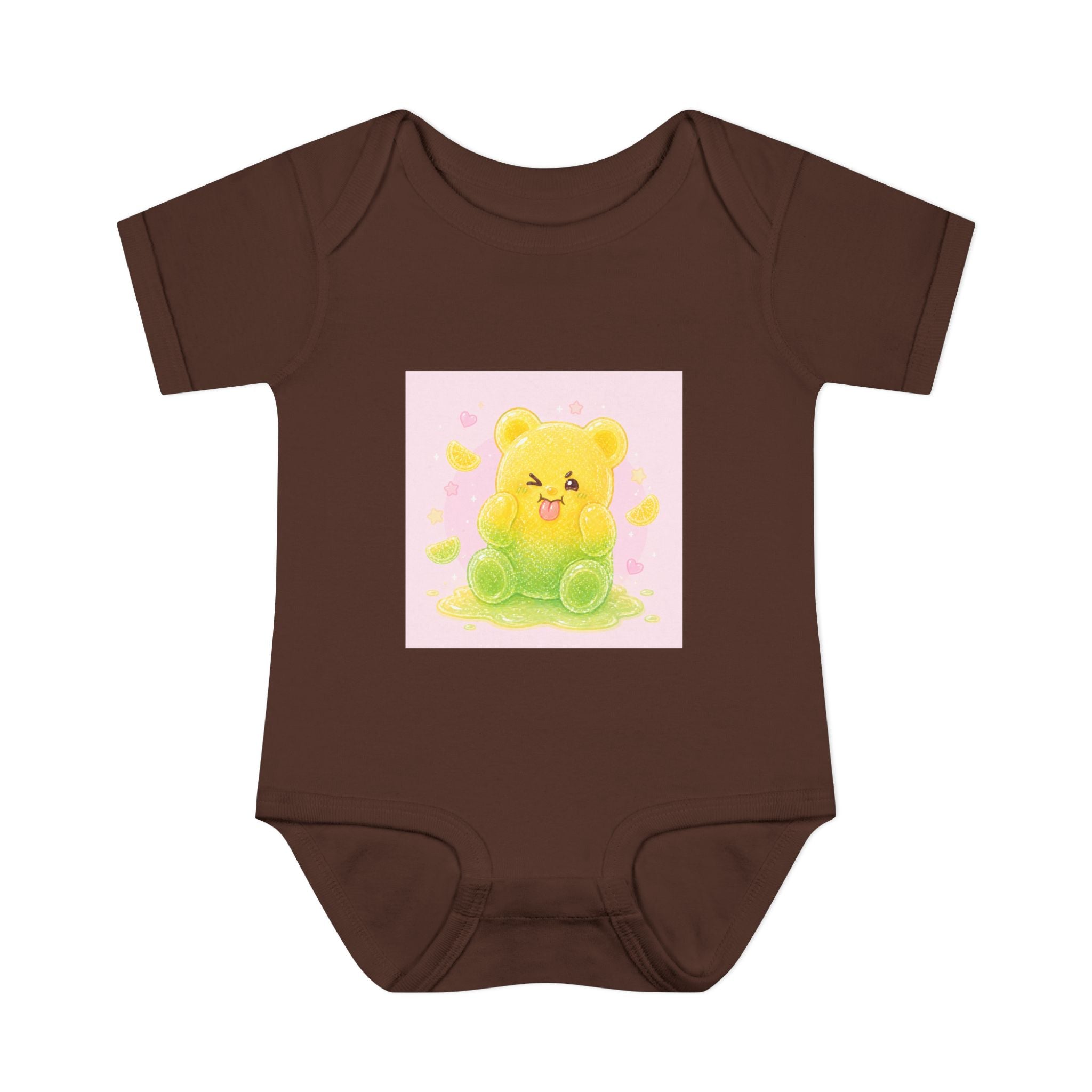 Sour Silly Gummy Gooey Lemon-Lime Bear Illustration Infant Onesie