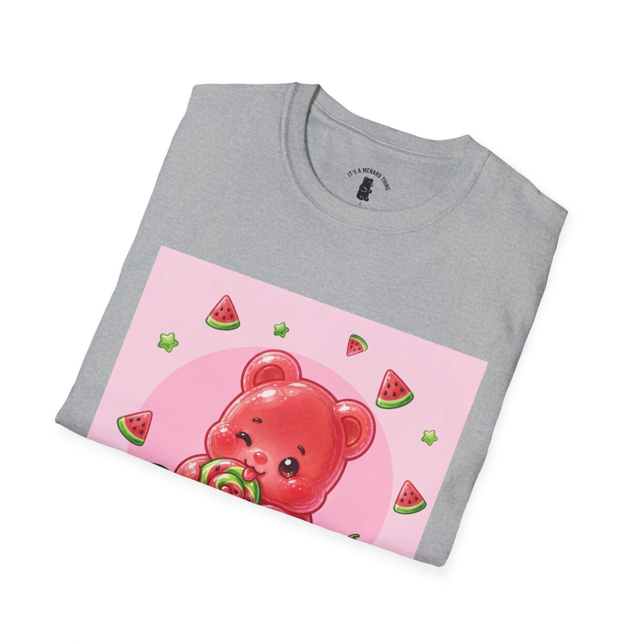 Watermelon Lollipop Gooey Gummy Bear T-Shirt — Kawaii Fruit Graphic Tee