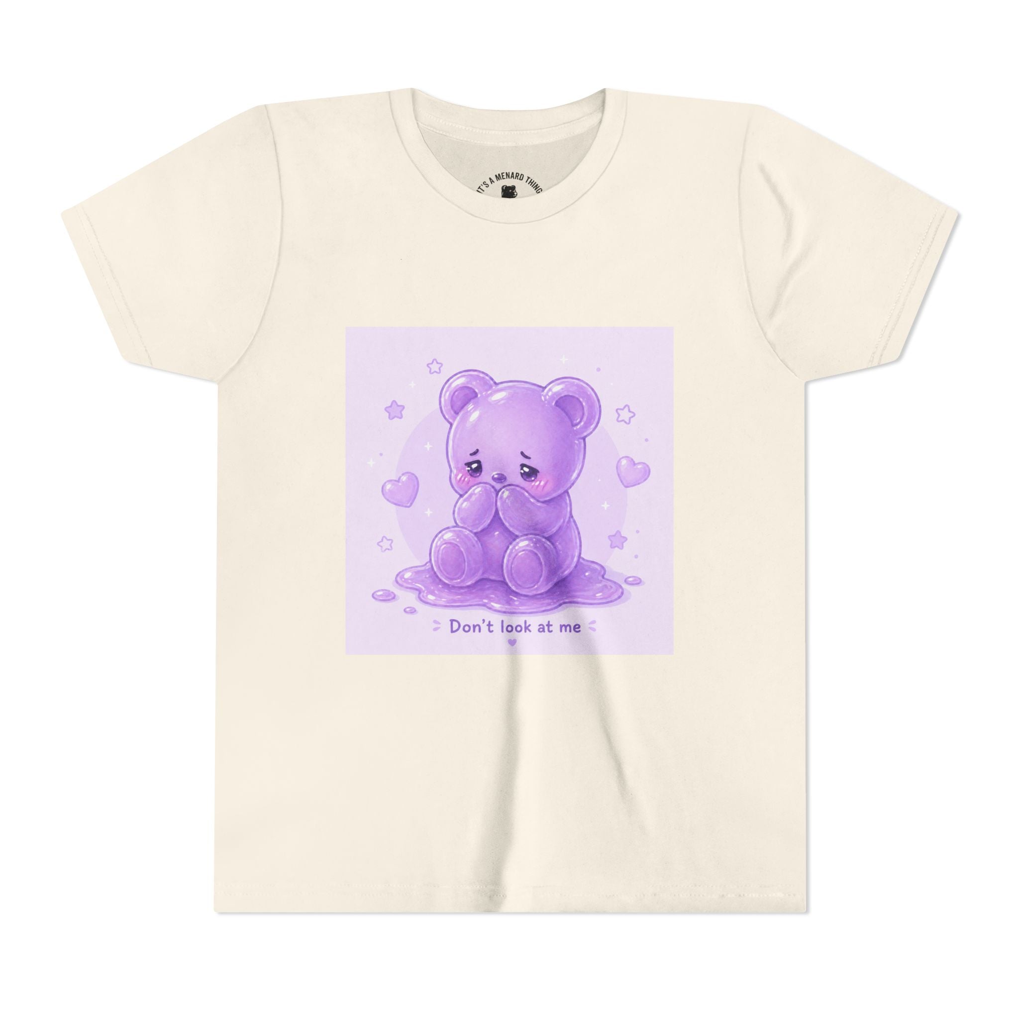 Shy Purple Gooey Gummy Bear “Don’t Look at Me” Graphic