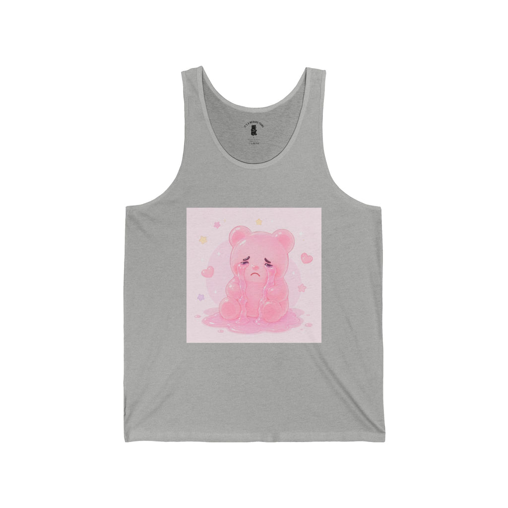Pink Crying Gooey Gummy Bear  – Cute Pastel Sleeveless Shirt