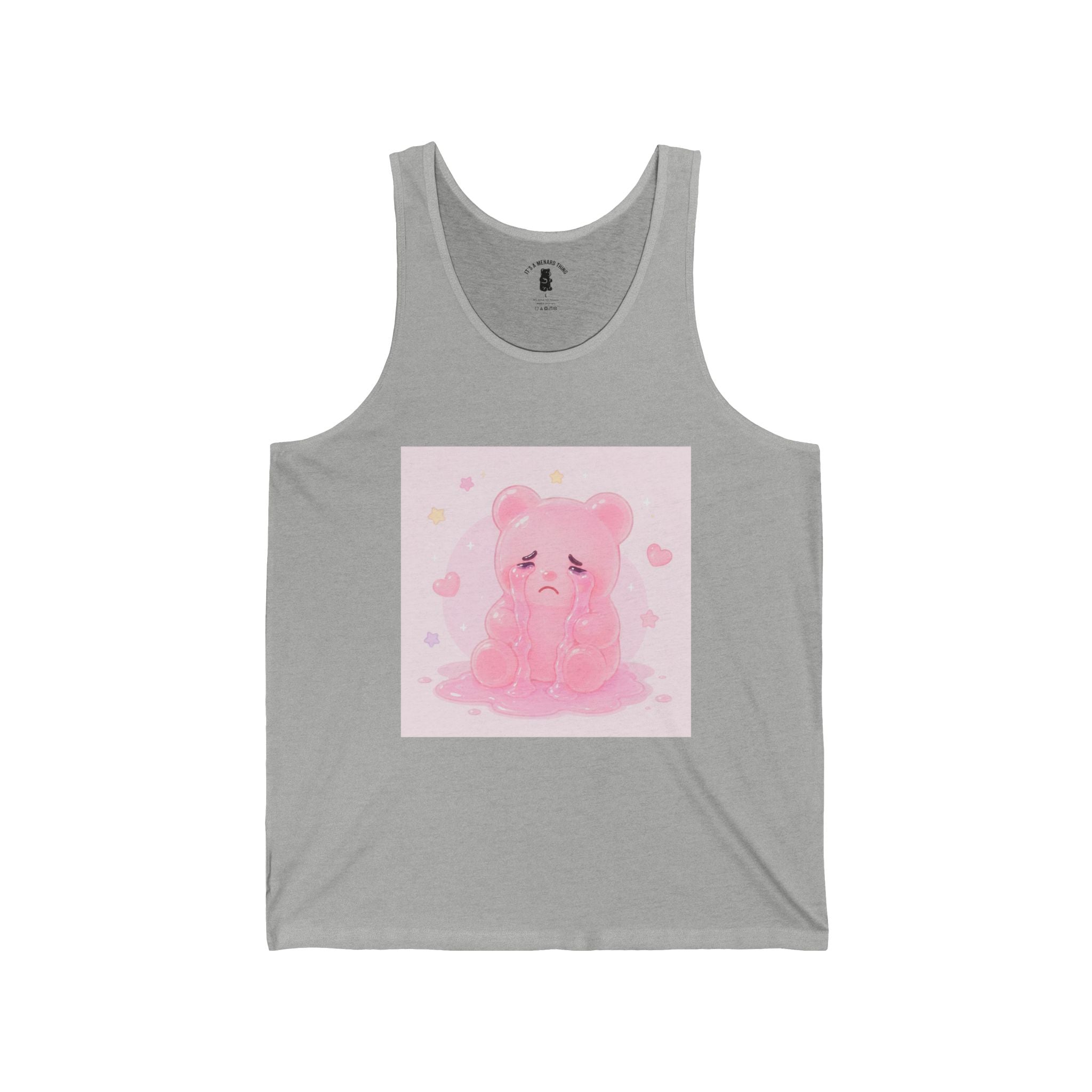 Pink Crying Gooey Gummy Bear  – Cute Pastel Sleeveless Shirt