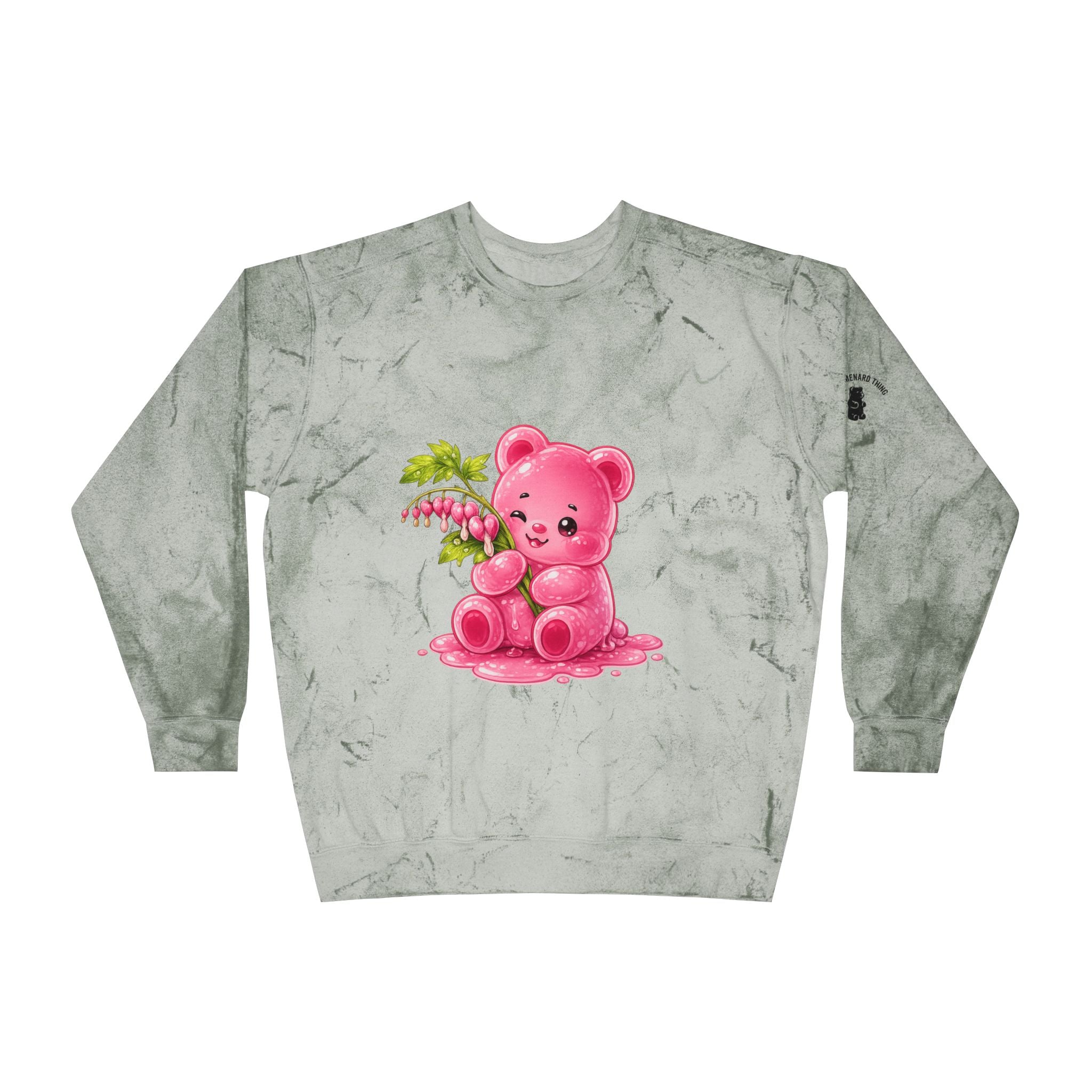 Fresh Bleeding Hearts, Pink Gooey Gummy Bear Friend-Tie-Dye Graphic Sweatshirt