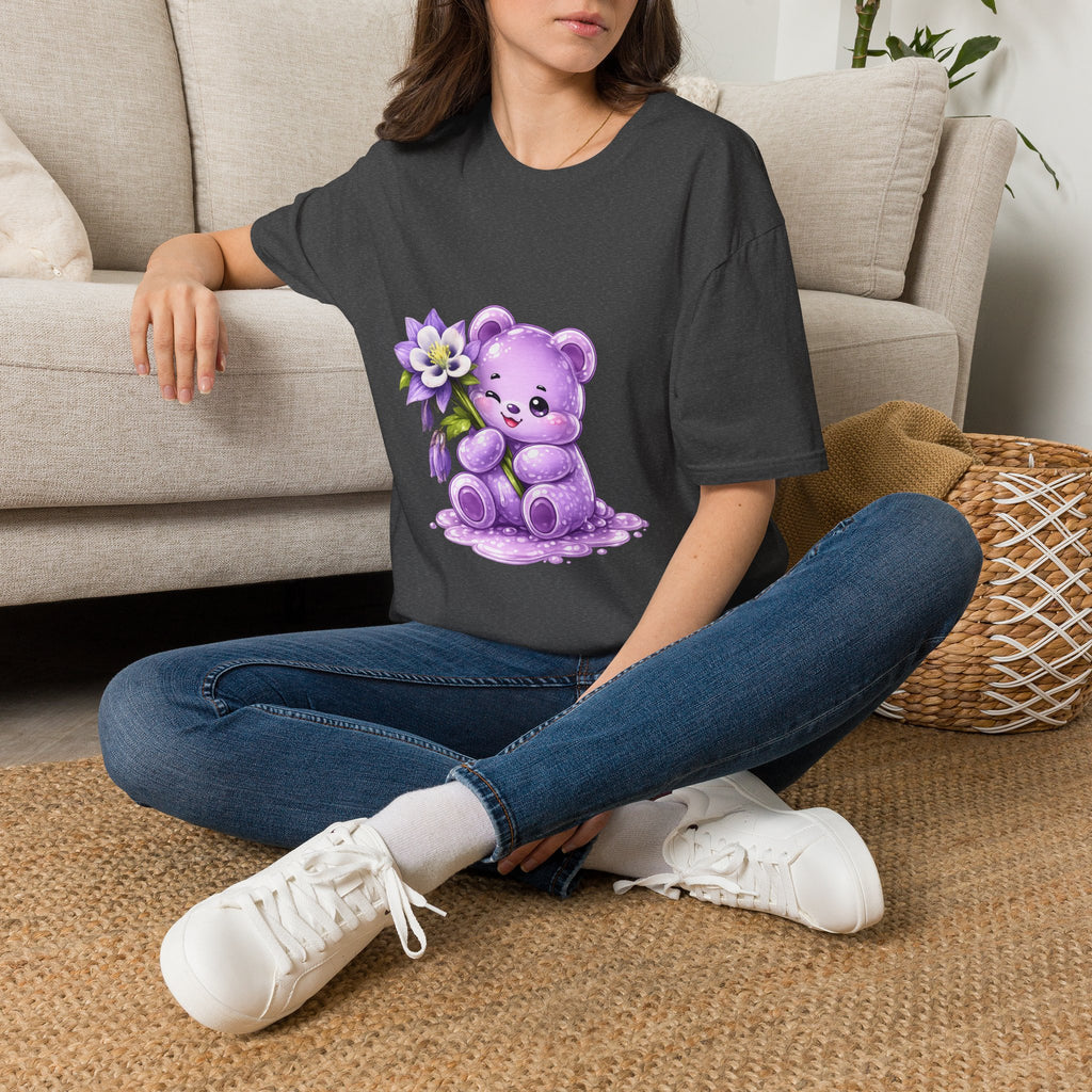 Pretty Purple Flower, Special Oozy Bear Gummy- Graphic Shirt