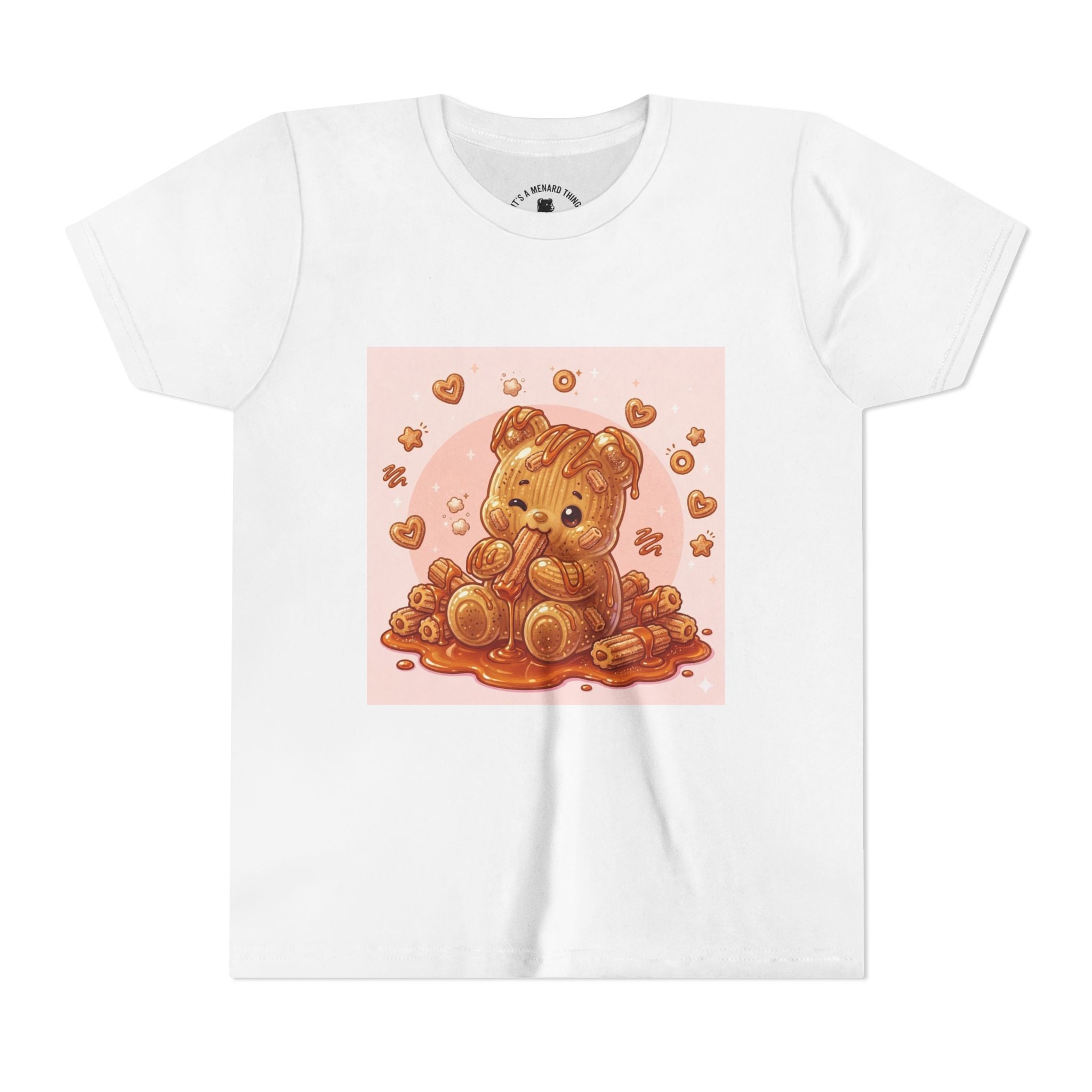 Churro & Dulce de Leche Drizzle Gooey Gummy Bear Graphic Youth T-Shirt