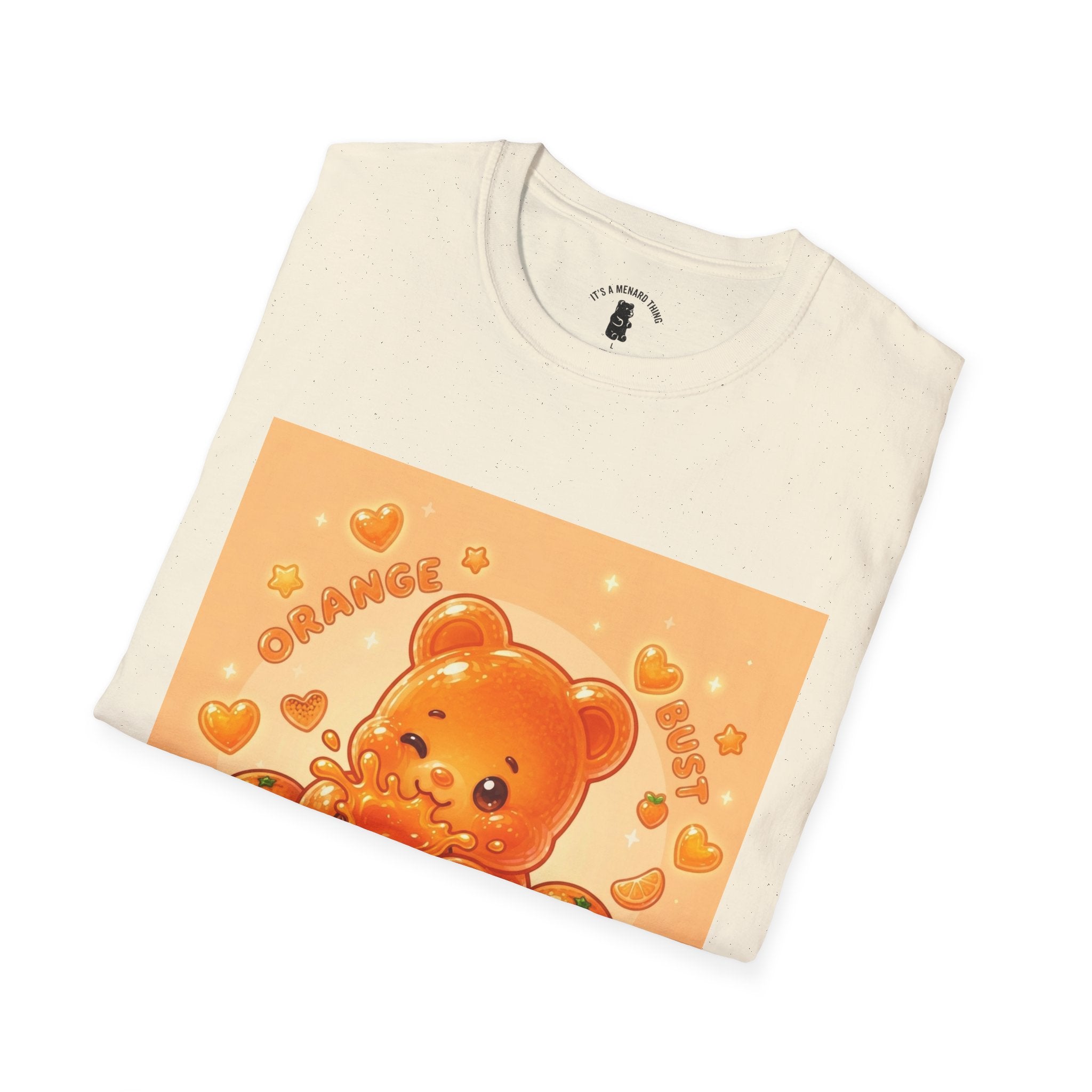 Orange Burst Gooey Gummy Bear T-Shirt —  Kawaii Graphic T-Shirt