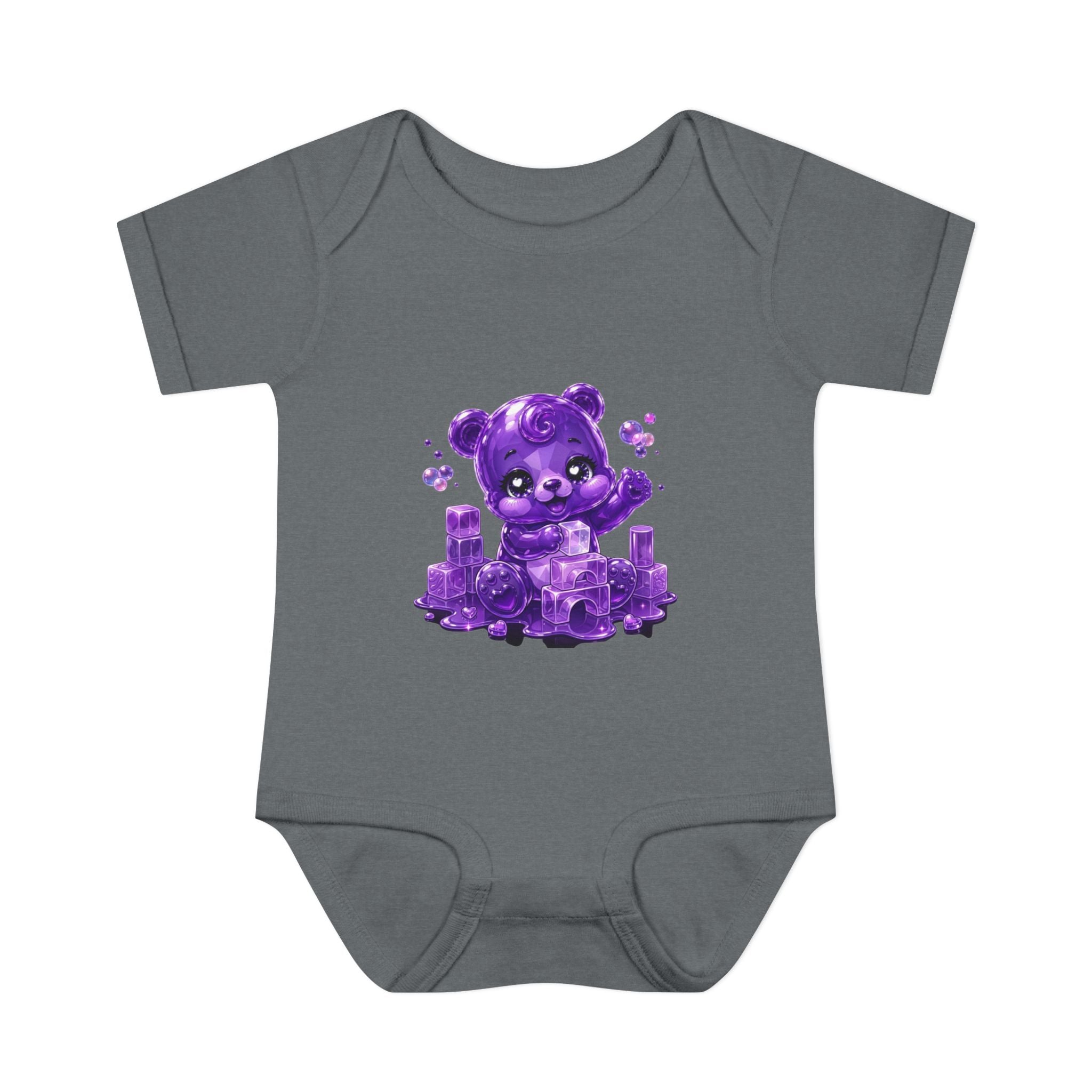 Play Time, Purple Crystal Baby Oozy Bear Gummy Cutie Addition- Graphic Onesie