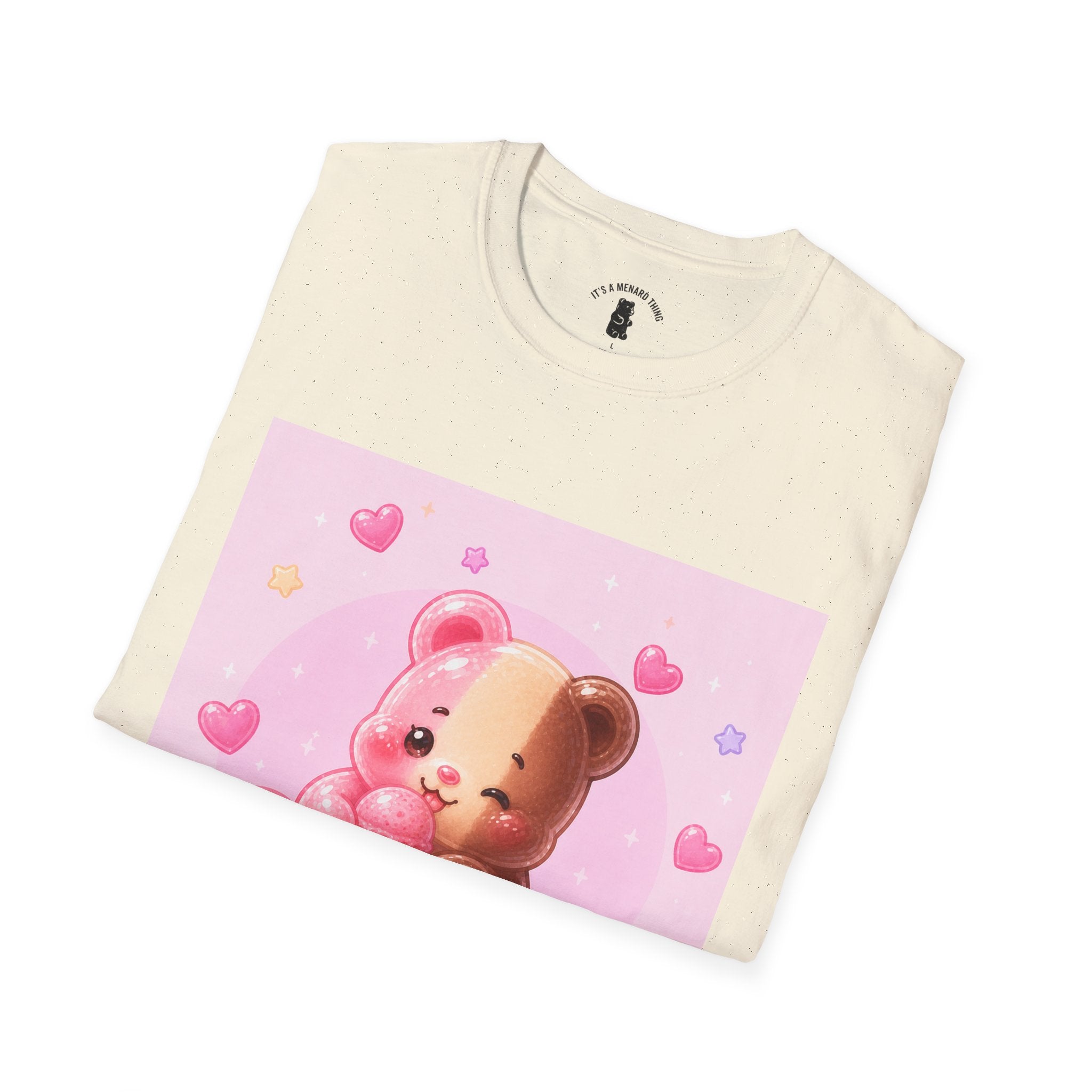 Kawaii Neapolitan Gooey Gummy Bear — Cute Heart Dessert Graphic Tee