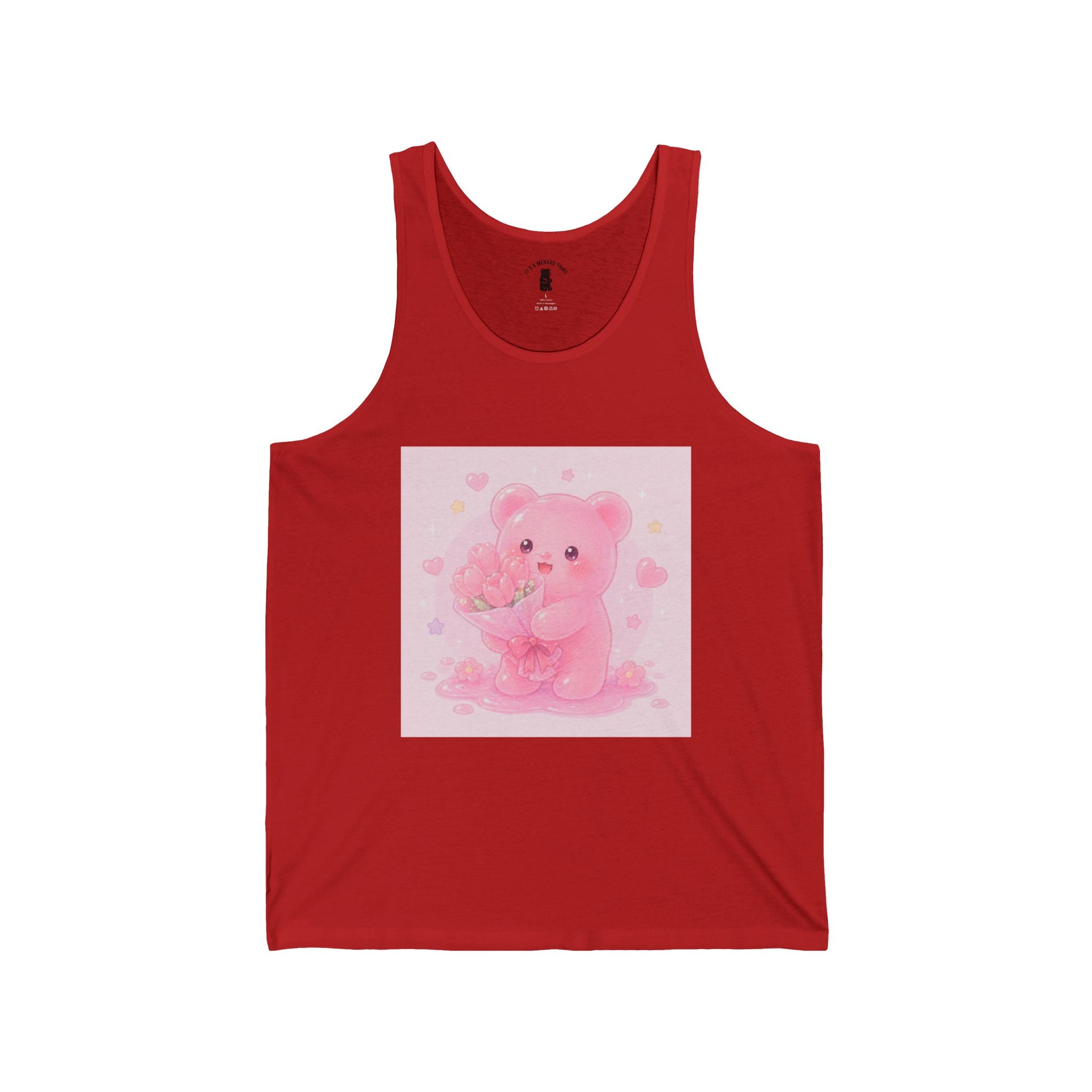 Valentine Flowers for You, Pink Gooey Floral Gummy Bear - Cute Graphic Tank Top