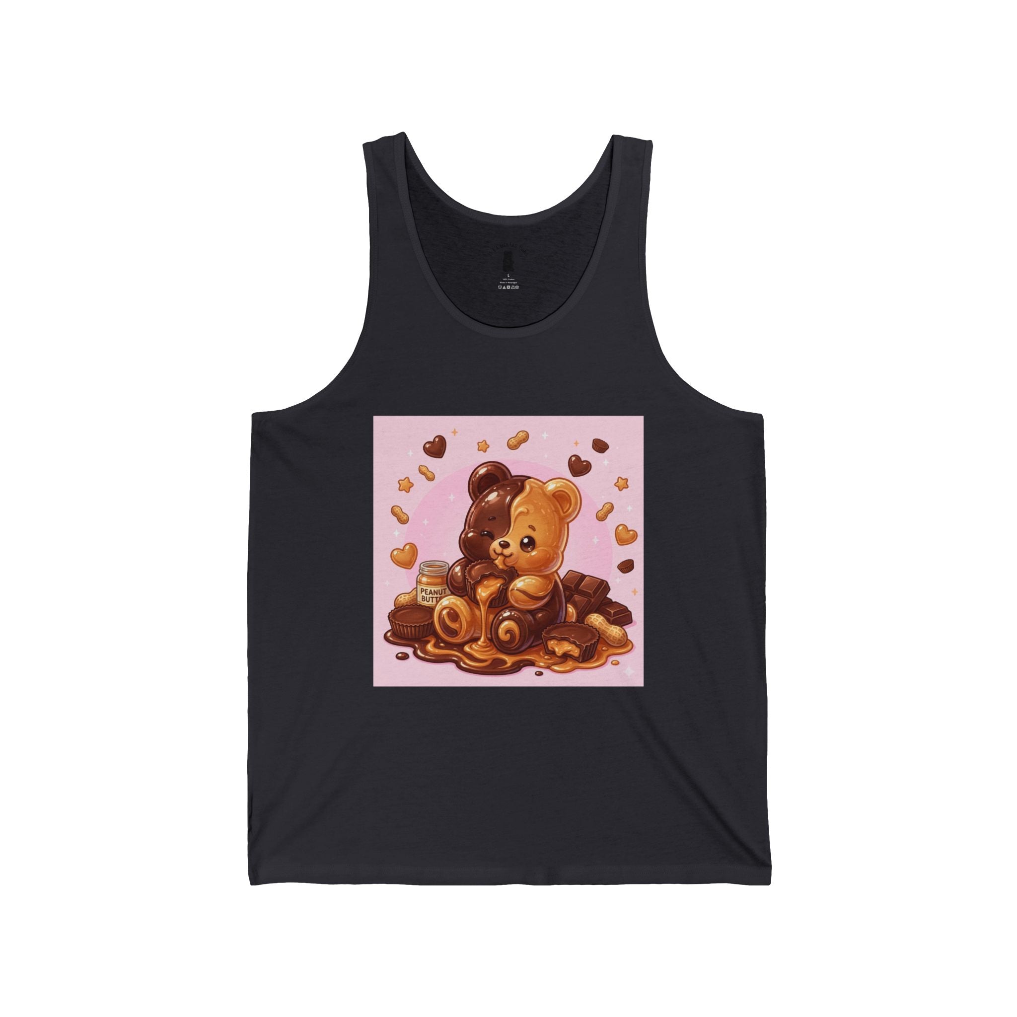 Chocolate & Peanut Butter Gooey Gummy Bear Freind — Cute Graphic Tank Top