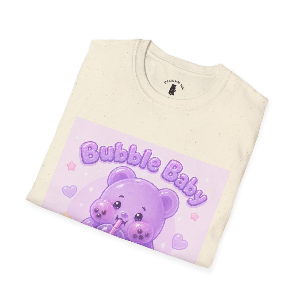 "Bubble Baby" Purple Gooey Gummy Bear — Cute Purple Boba Tea Graphic Tee