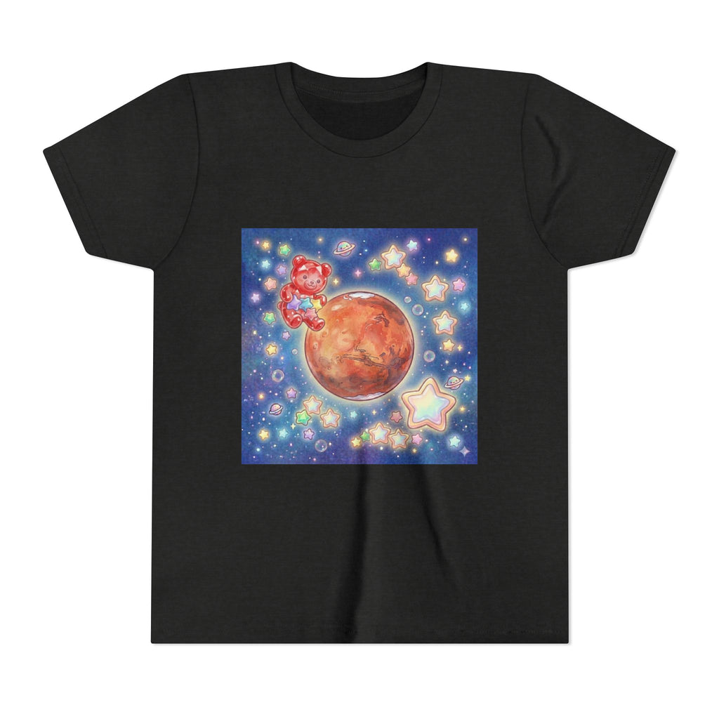 Look to Mars, Red Gooey Crystal Gummy Bear- Galaxy Graphic Youth T-Shirt