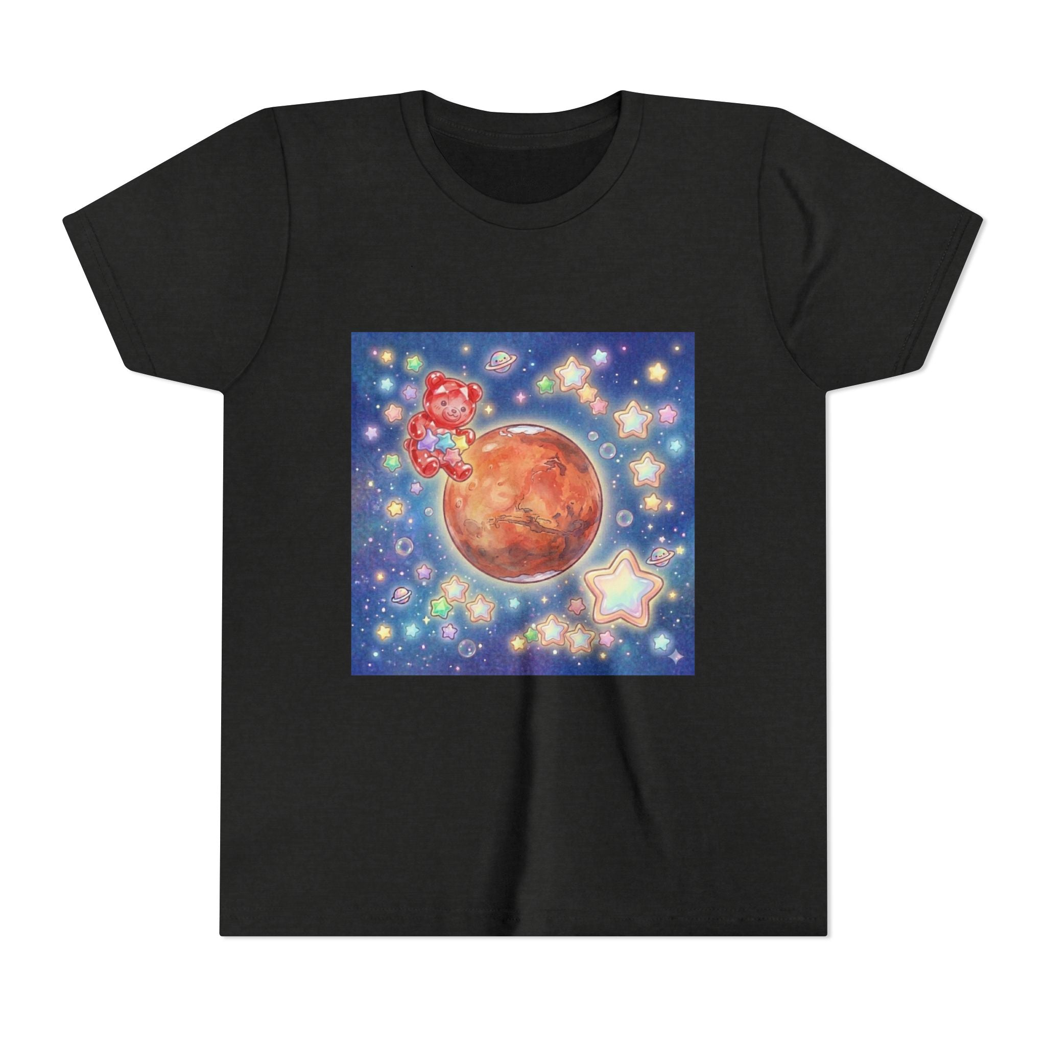 Look to Mars, Red Gooey Crystal Gummy Bear- Galaxy Graphic Youth T-Shirt