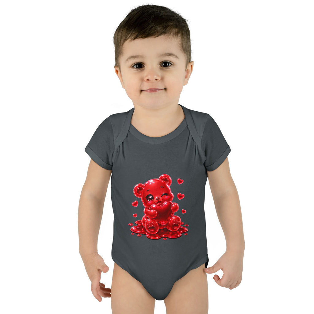 Special Red Heart Oozy Bear Baby Gummy Cutie Addition- Graphic Onesie